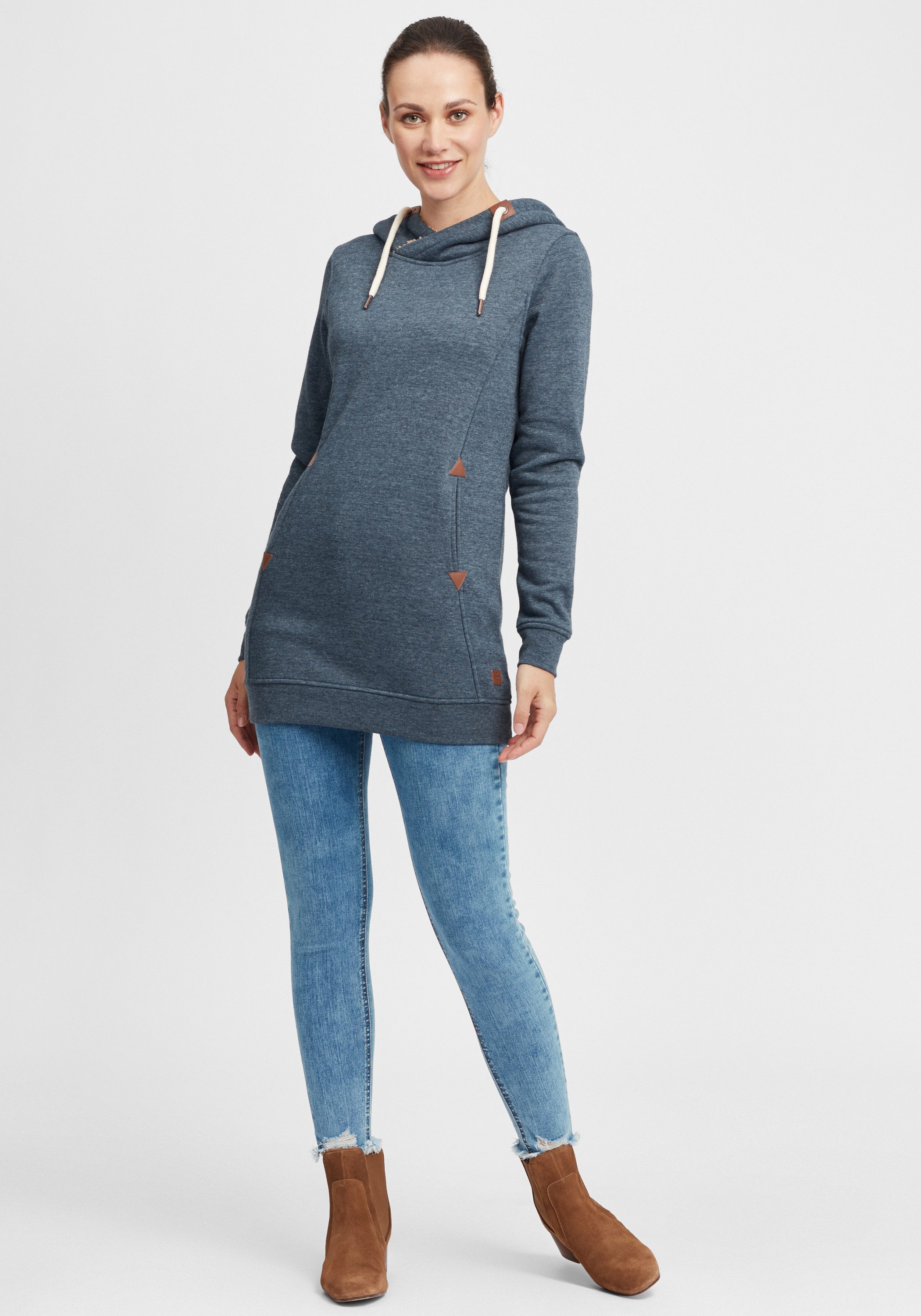 OXMO Hoodie OXVicky Kapuzenpullover lang geschnitten