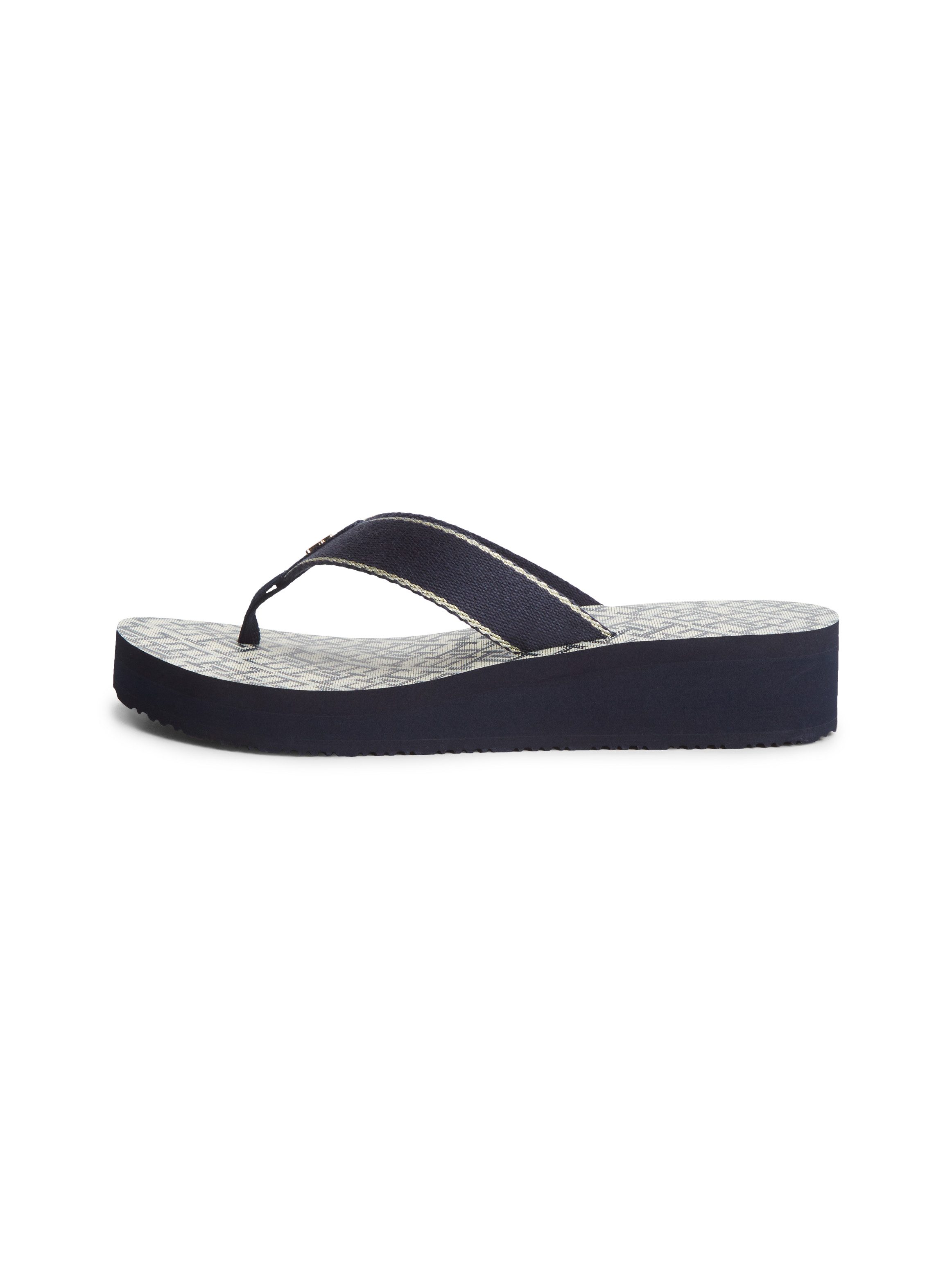 Tommy Hilfiger TH MONOGRAM MID WEDGE SANDAL Zehentrenner Sommerschuh, Dianette mit logobedruckter Innensohle – Bild 5 von 5