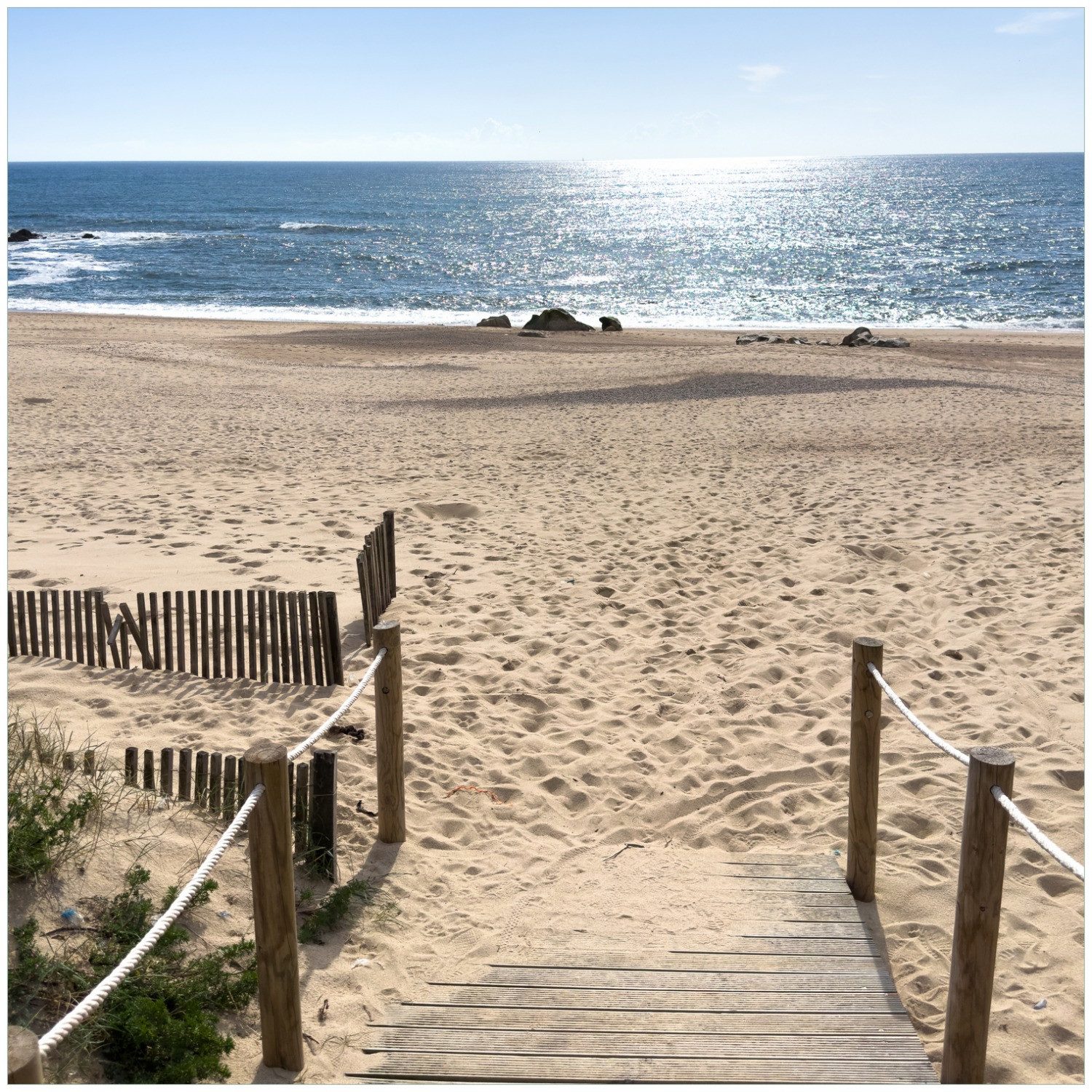 Wallario Tischplatte Pfad zum Sandstrand (1 St), für Ikea Lack Tisch geeignet