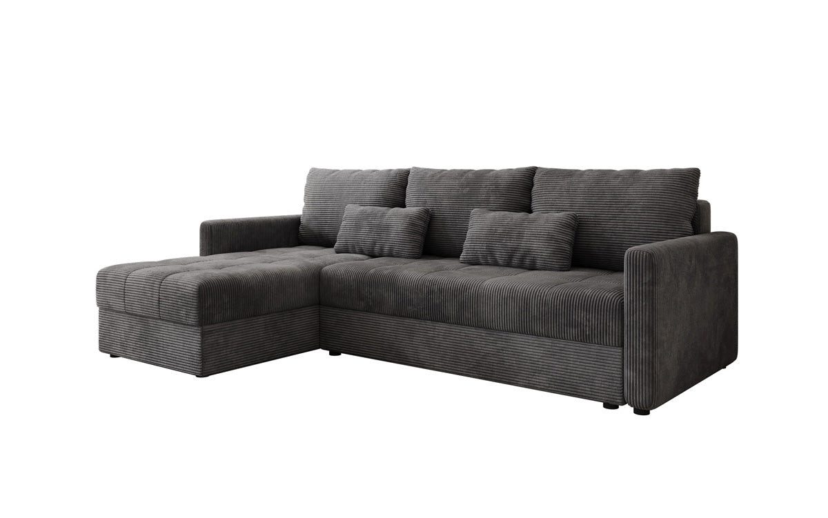 Luxusbetten24 Schlafsofa Designer Sofa Roma in Cord, mit Stauraum und Schlaffunktion