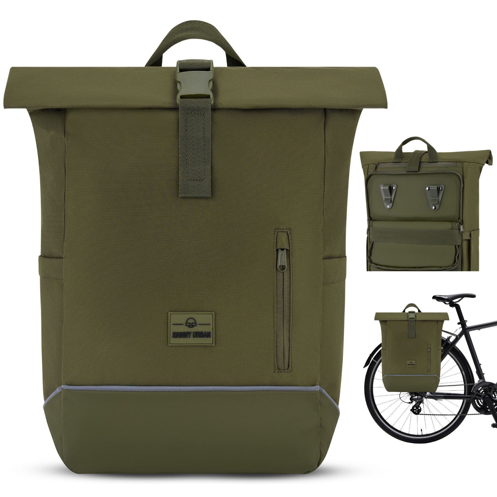 Johnny Urban Fahrradtasche ROBIN MEDIUM BIKE, 2in1 Rucksack und Fahrradtasche (1-tlg), Flexible Größe, Wasserabweisend