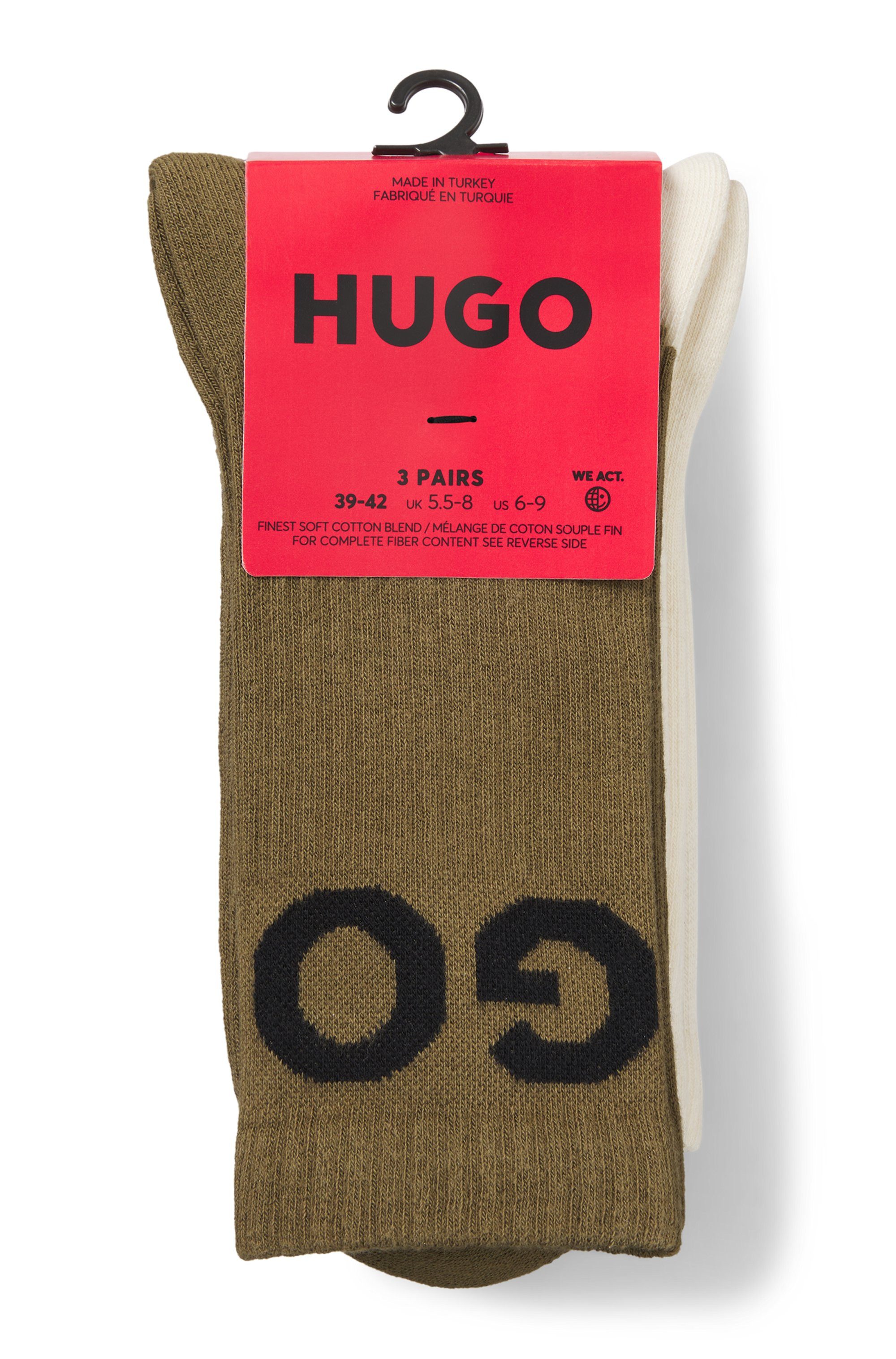 HUGO Freizeitsocken 3P QS ICONIC CC 1 (Packung, 3-Paar, 3er) mit HUGO Logos günstig online kaufen