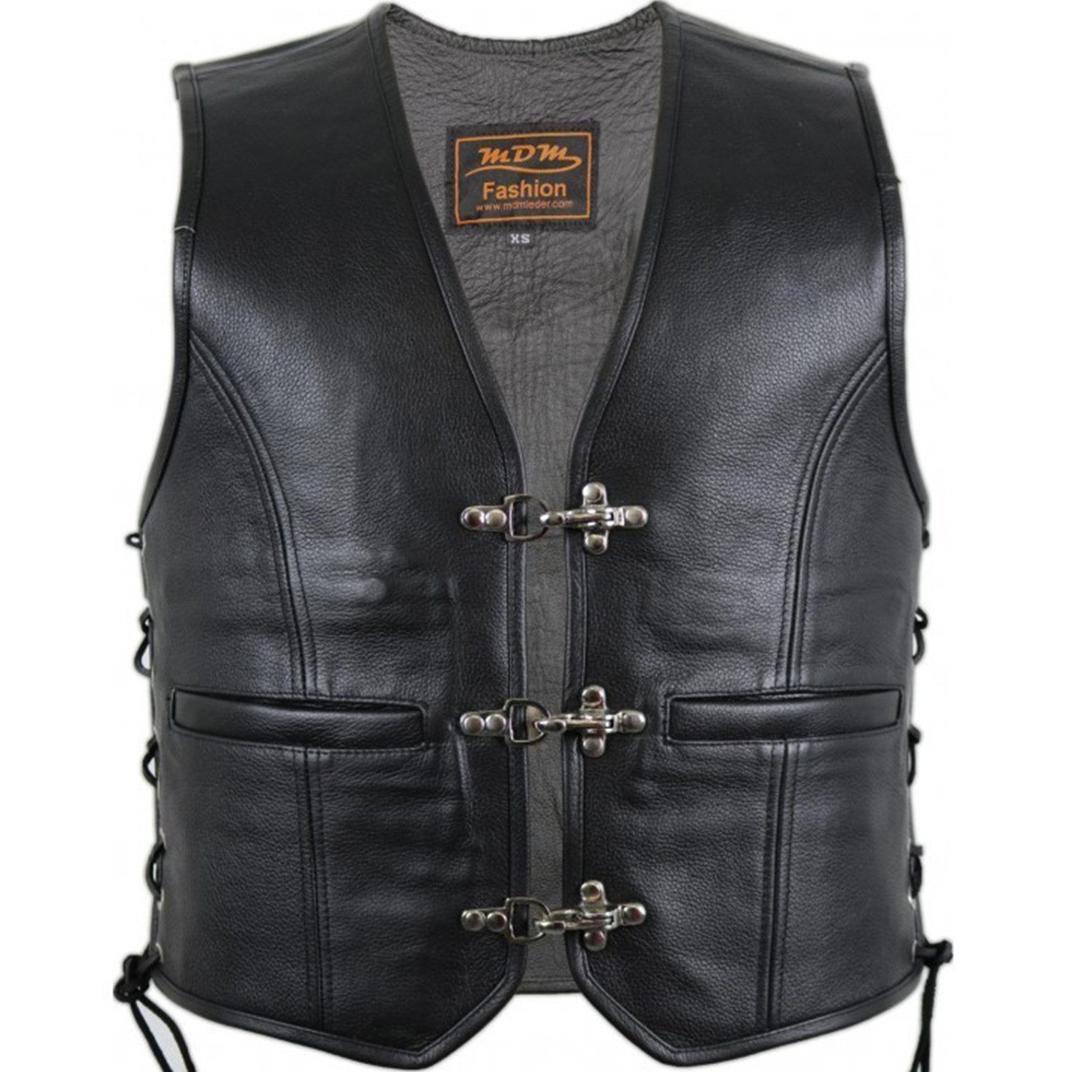 MDM Lederweste Biker Lederweste innen und günstig online kaufen