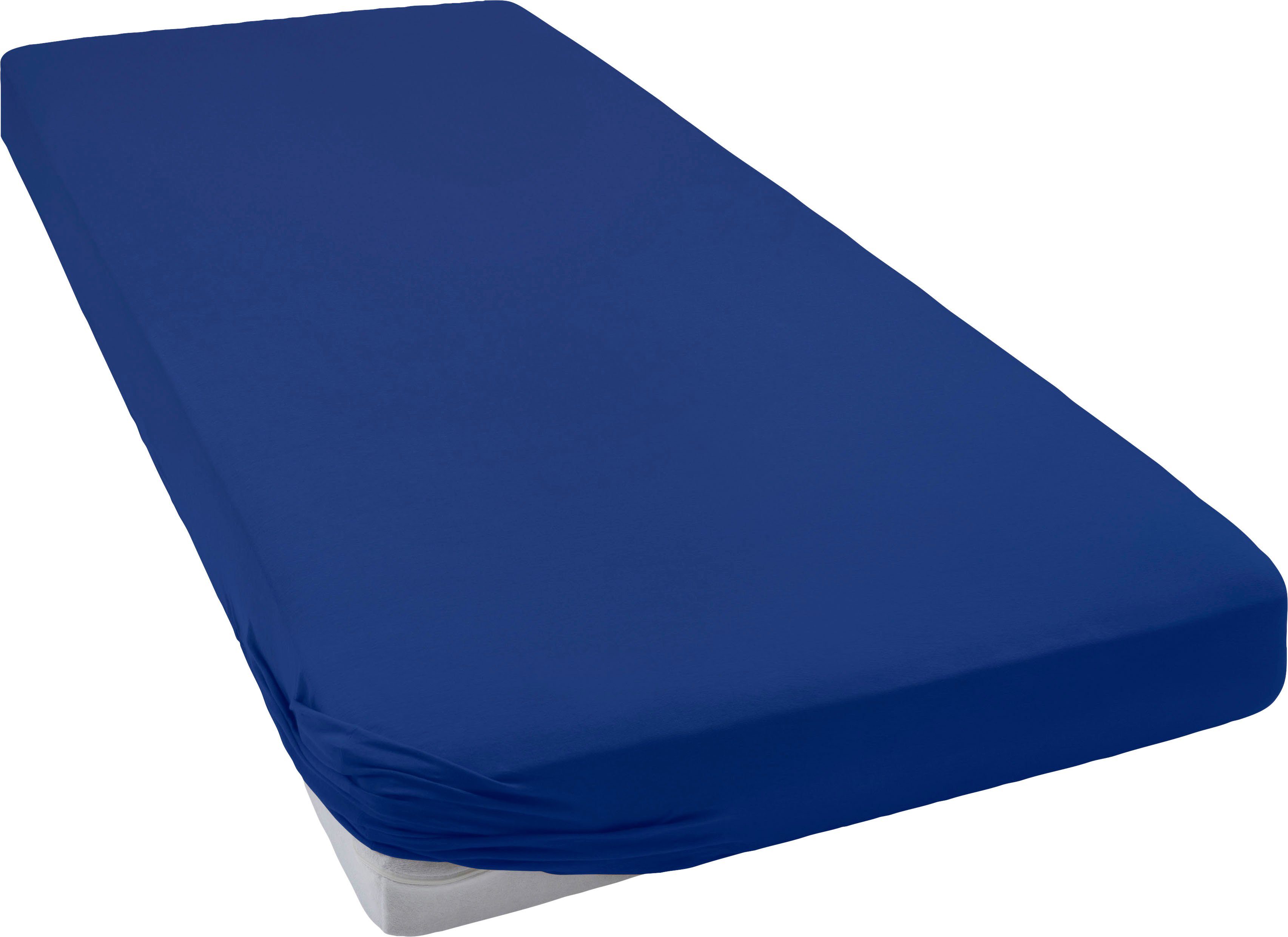 bellana Spannbettlaken bellana exclusiv aus 100% Mako-Baumwolle, 150 g/m², bügelfrei, Mako-Jersey, Gummizug: rundum, (1 Stück), feinste Mako-Baumwolle, Spannbetttuch für Matratzen bis 25cm Höhe