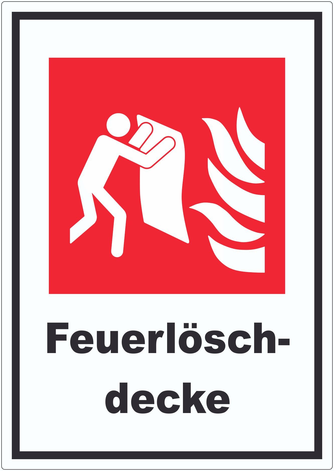 HB-Druck Aufkleber Feuerlöschdecke Aufkleber, wetterfest, UV-beständig, kratzfest
