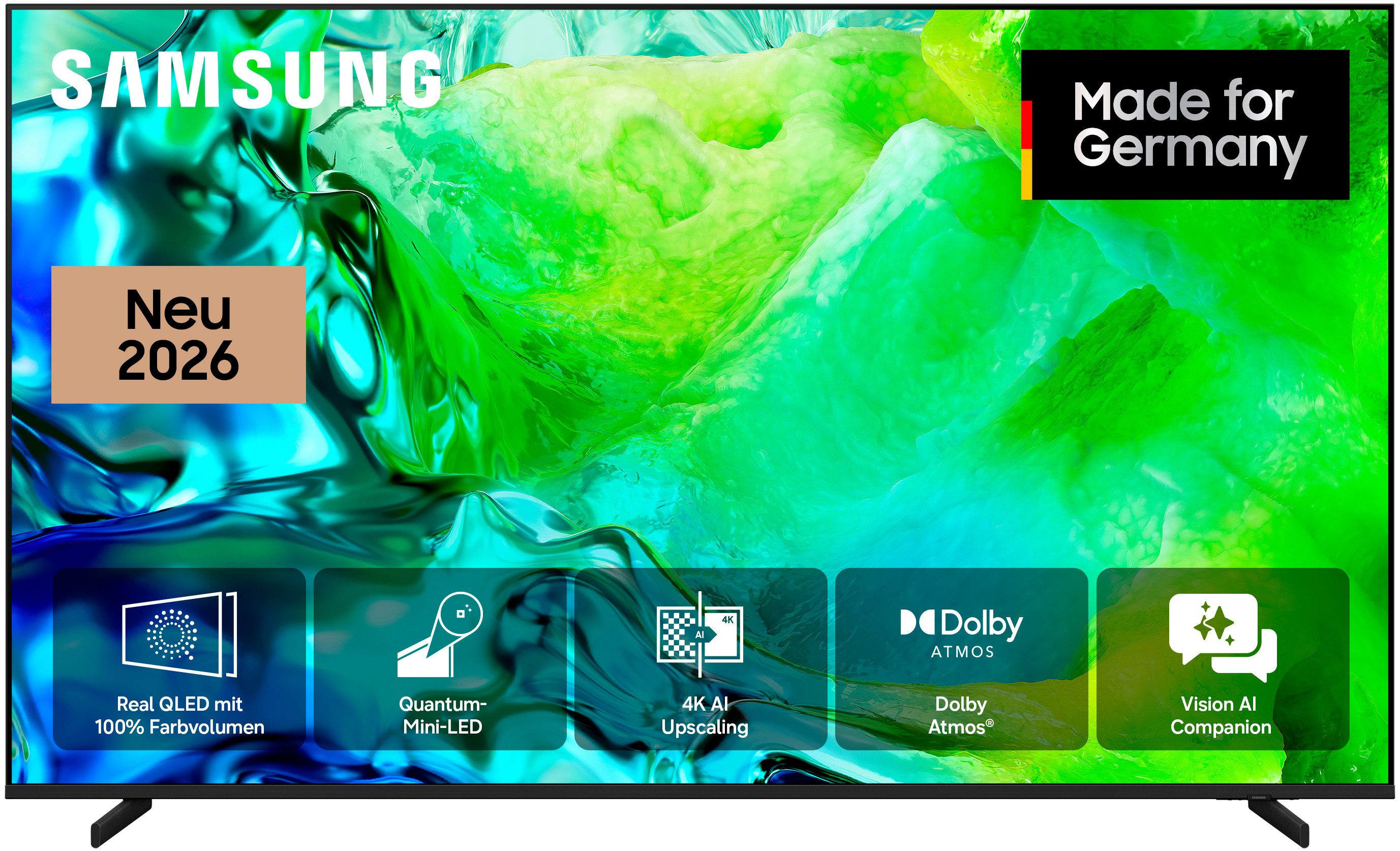 Samsung GQ55QN80HAU QLED-Fernseher (138 cm/55 Zoll, 4K Ultra HD, Smart-TV, Real QLED Mini-LEDs, Motion Xcelerator 144 Hz, Gaming Hub, Dolby Atmos)