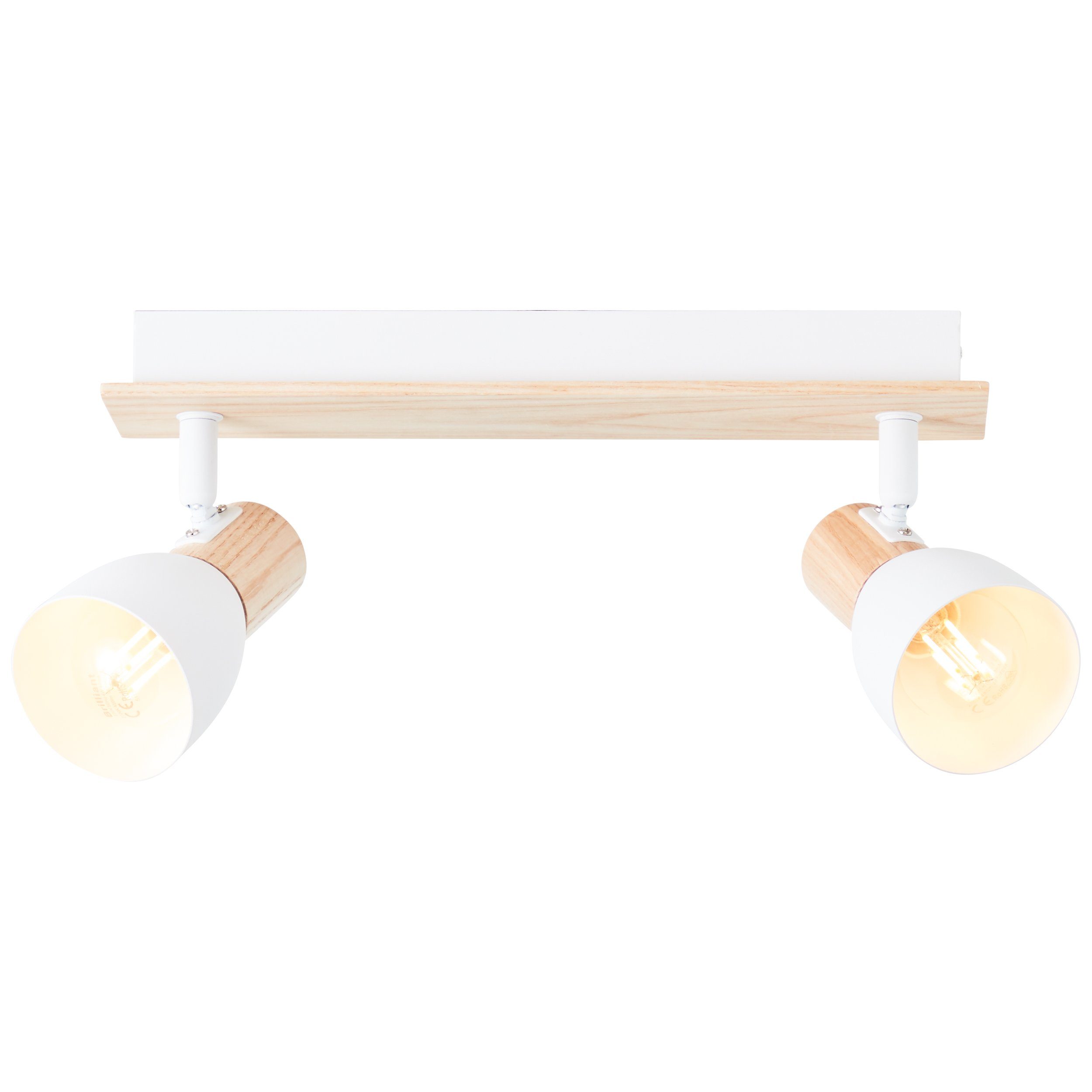 Verwendung Leuchtmittel Spotbalken geeigneter W, Dimmer bei 2x D45, Deckenleuchte externen Brilliant E14, weiß/natur, 28 Dimmbar 2flg Daintree, Daintree Metall/Holz, über