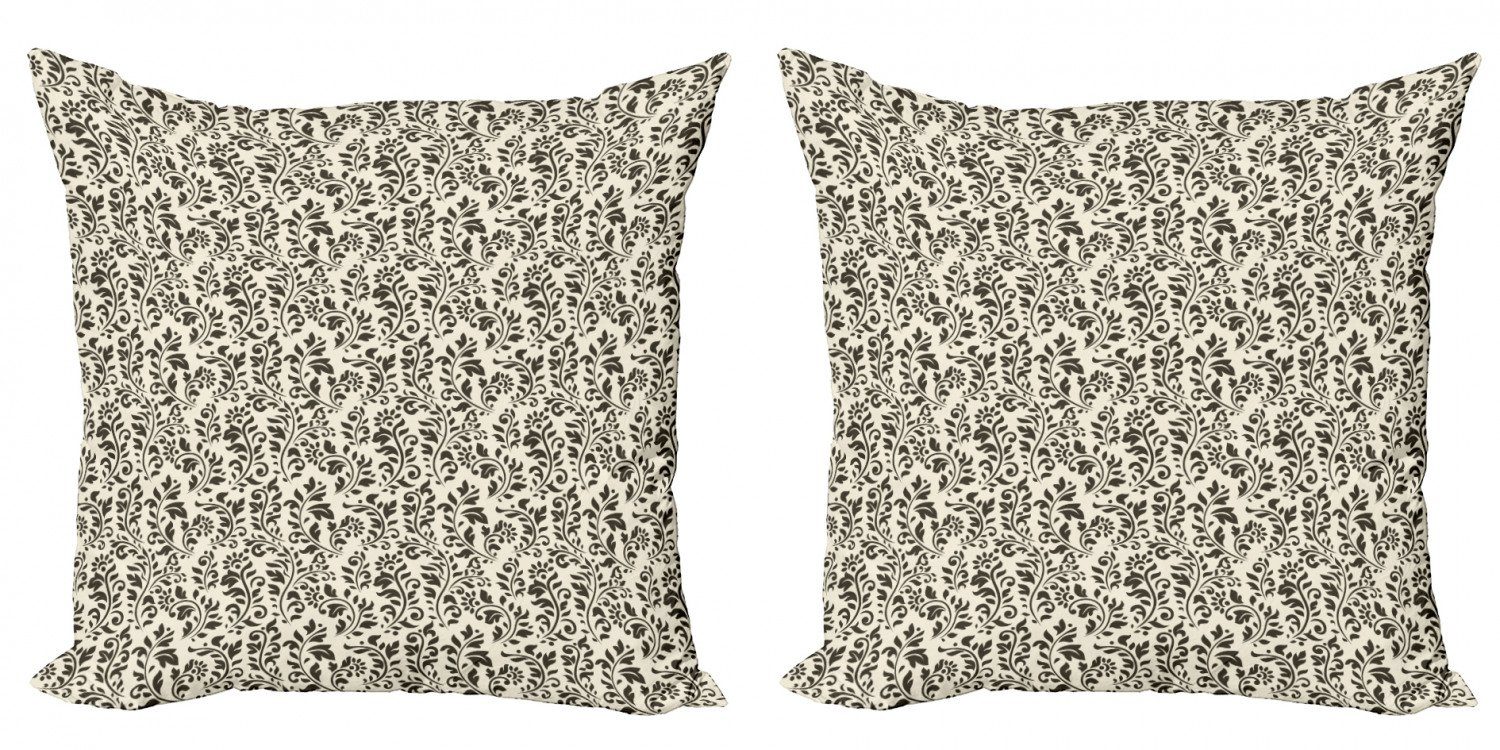 Blätter Stück), Doppelseitiger Accent Modern Digitaldruck, (2 Kissenbezüge Abakuhaus wirbelt Natur Abstrakt