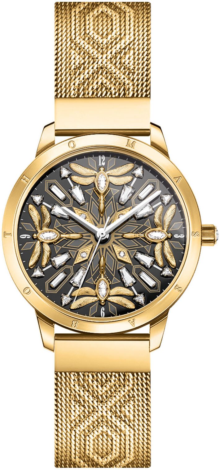 THOMAS SABO Quarzuhr SPIRIT MAGIC GARDEN WA0422-264-207-33MM, Armbanduhr, Damenuhr, analog, Zirkonia (synth), Libellen, Edelstahl