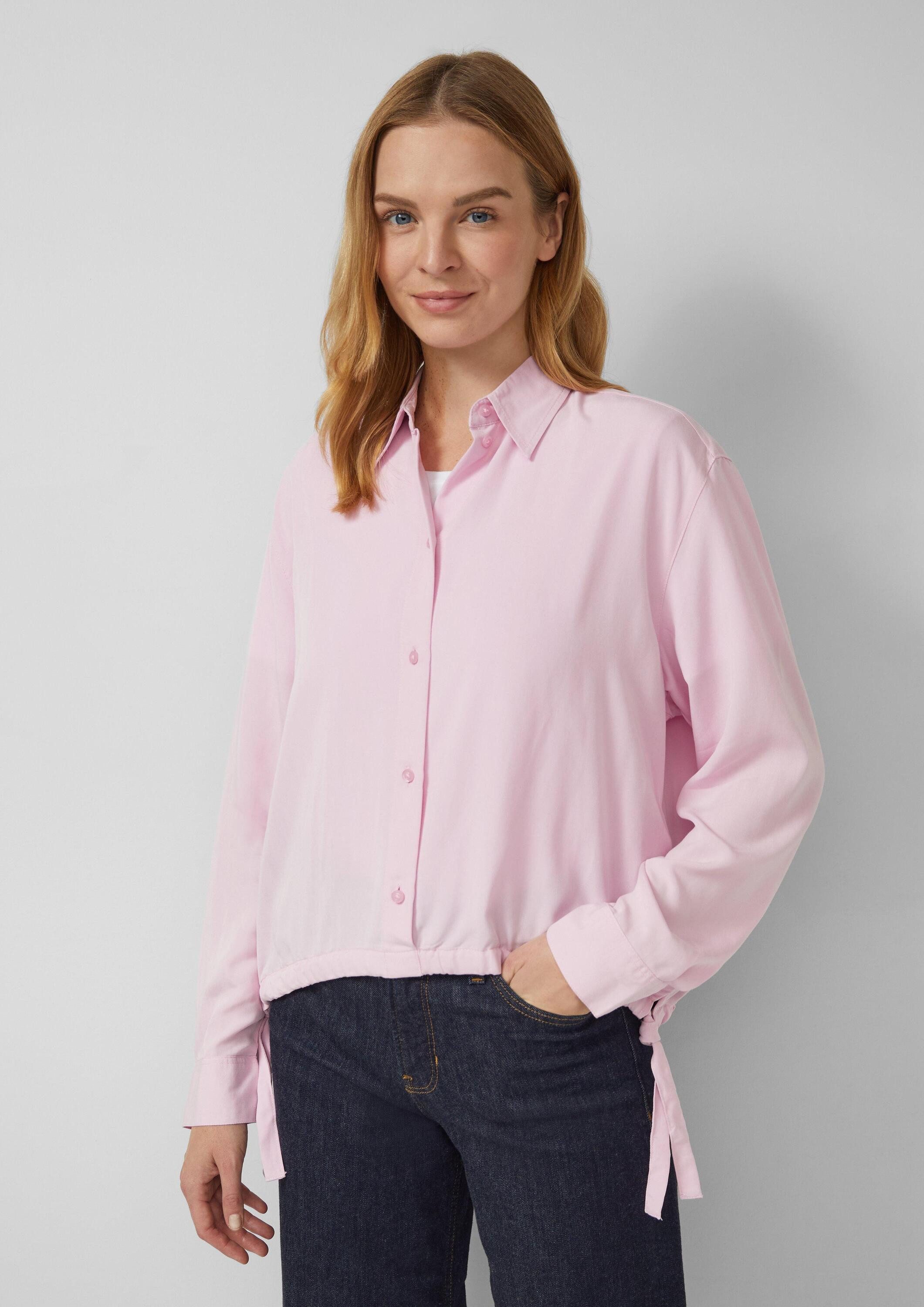 s.Oliver Langarmbluse Bluse Fließende Bluse mit Schleifen-Detail