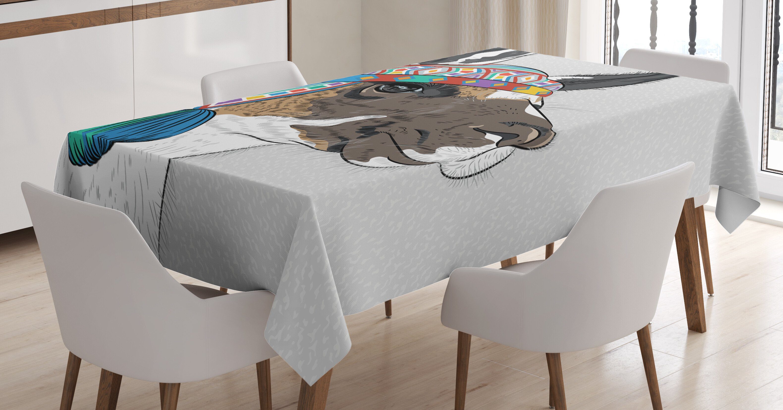 Abakuhaus Tischdecke Farbfest Waschbar Für den Außen Bereich geeignet Klare Farben, Lama abstraktes Muster