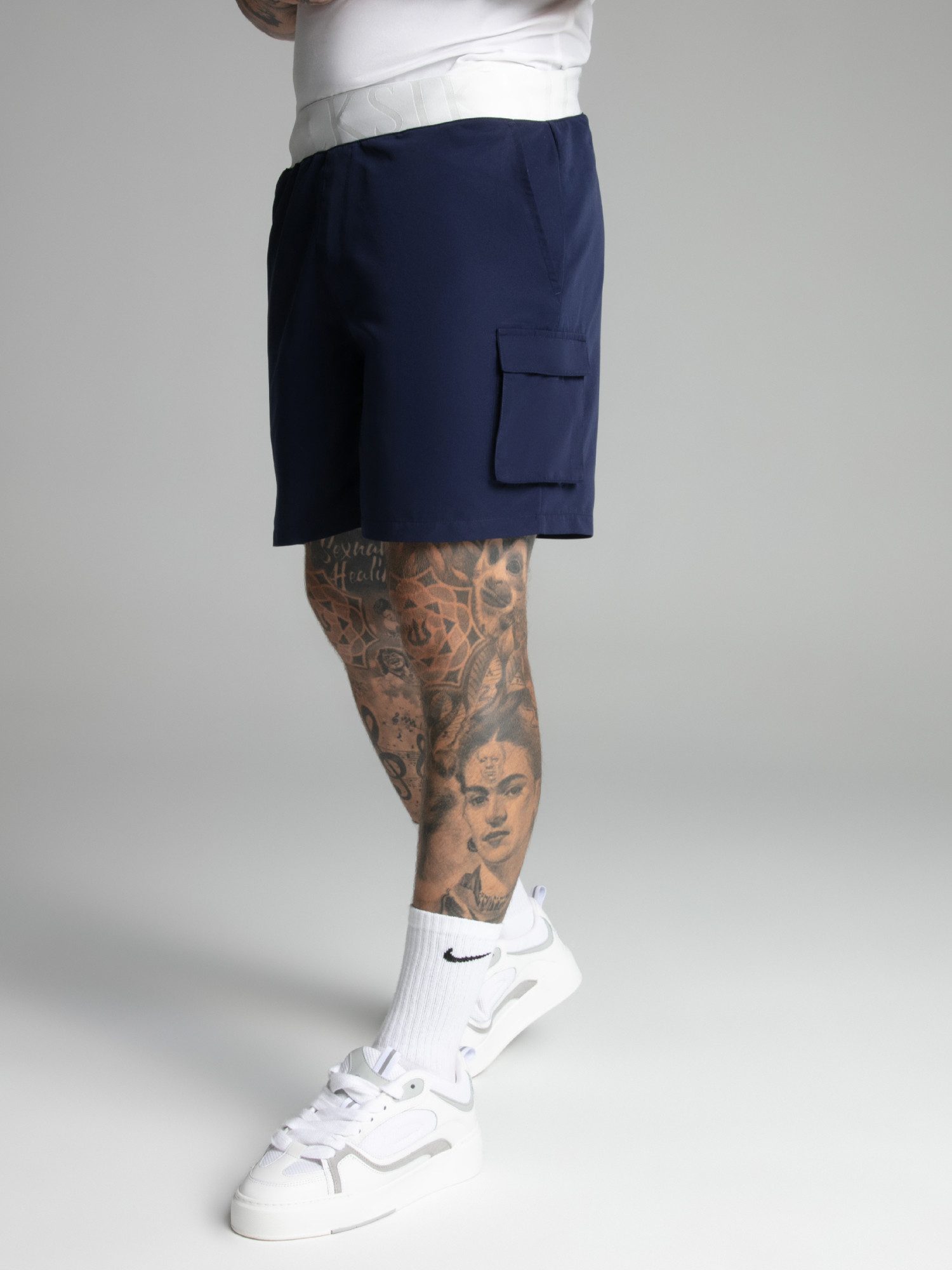 Badeshorts SikSilk Herren Marineblaue Cargo Badeshorts