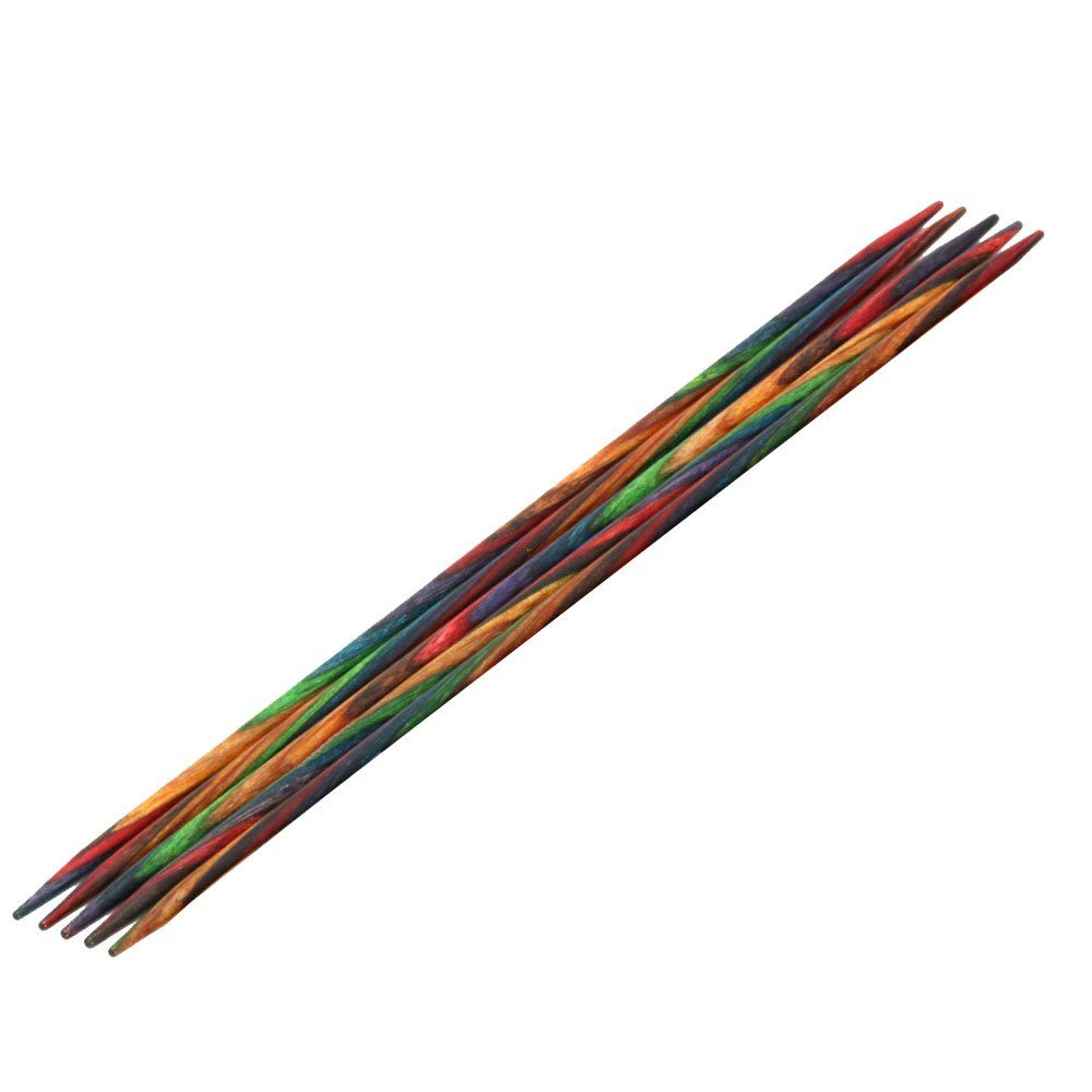 LANA GROSSA Stecknadeln Strumpfstricknadeln DESIGN-HOLZ Multicolor Länge 15cm/20 cm, Nadelspiel in verschiedenen Stärken
