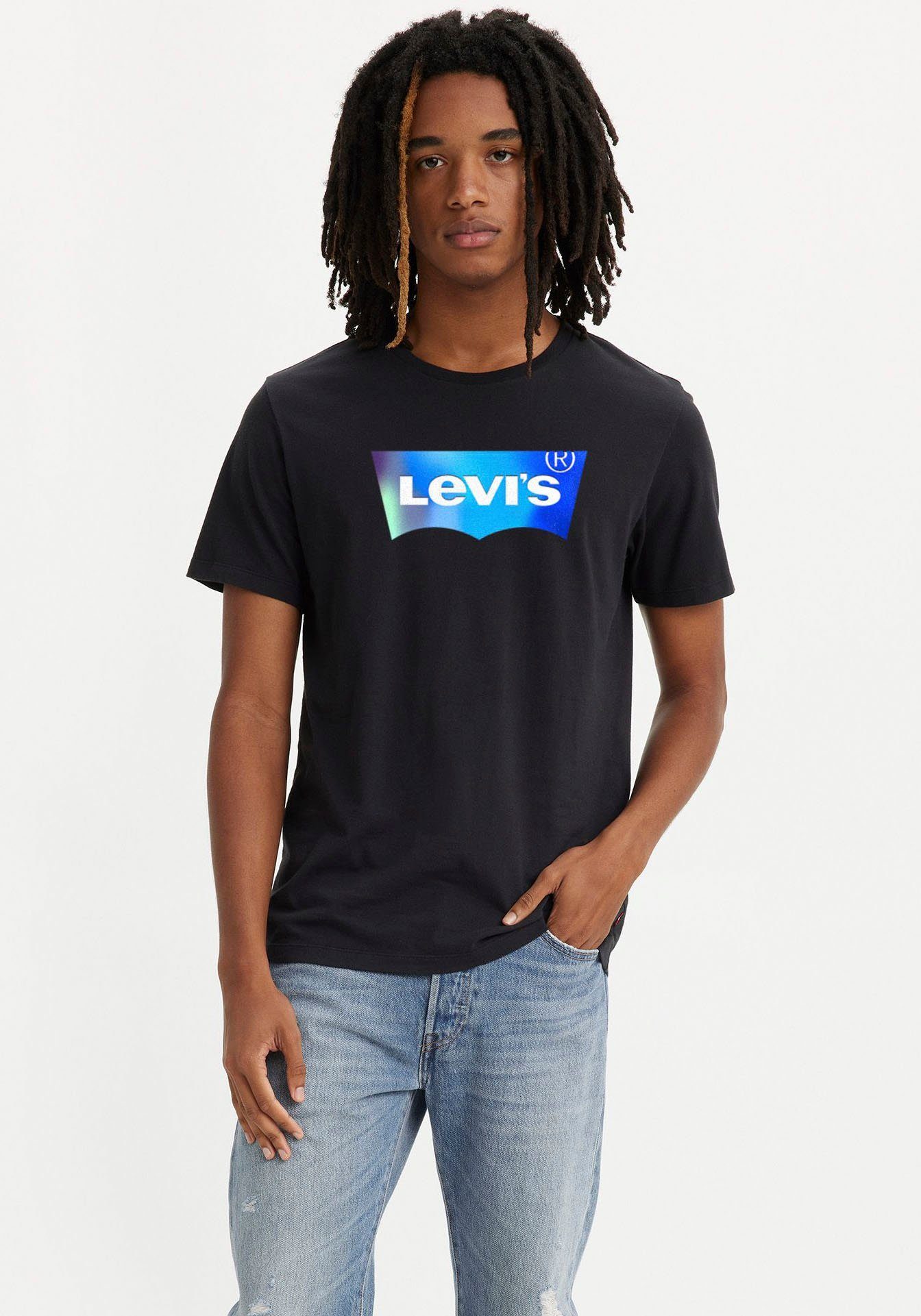 CREWNECK Logo-Front-Print T-Shirt Levi's® schwarz-bunt mit TEE