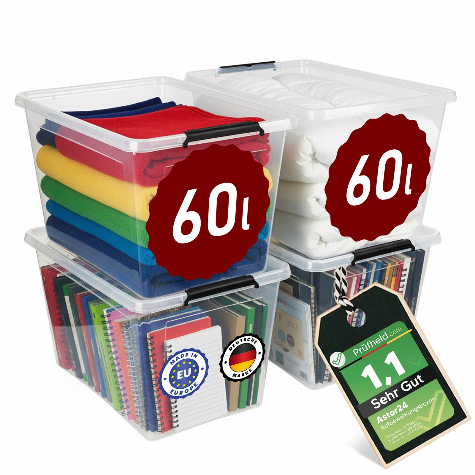 astor24 Aufbewahrungsbox Aufbewahrungsbox mit Deckel 4er günstig online kaufen