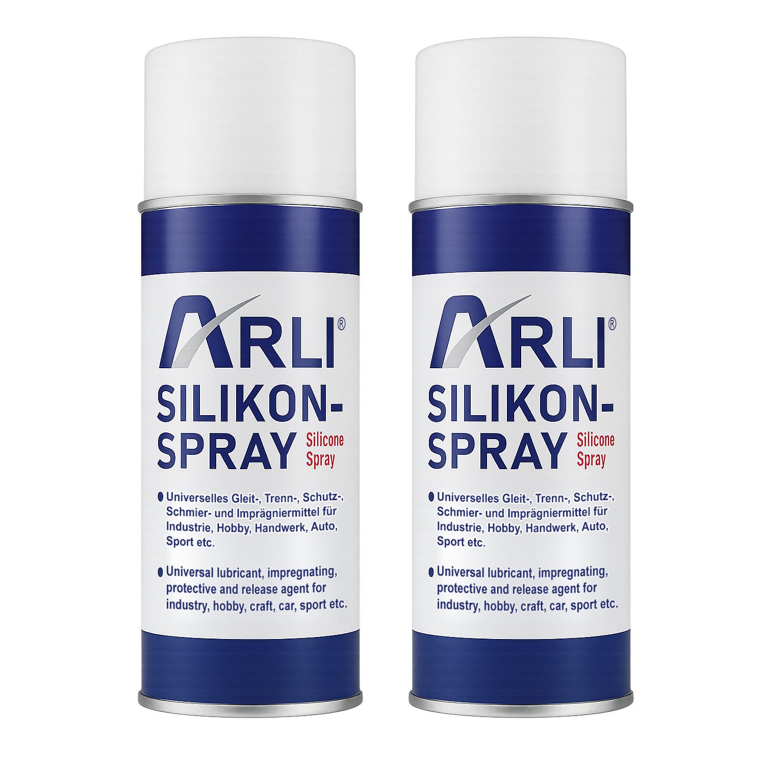 ARLI Silikon 2x Silikon Spray 400ml Universelles Gleitmittel, Silikonspray, gebrauchsfertig, (2er, 2-tlg., Set), Trennmittel Schmiermittel Schutzmittel