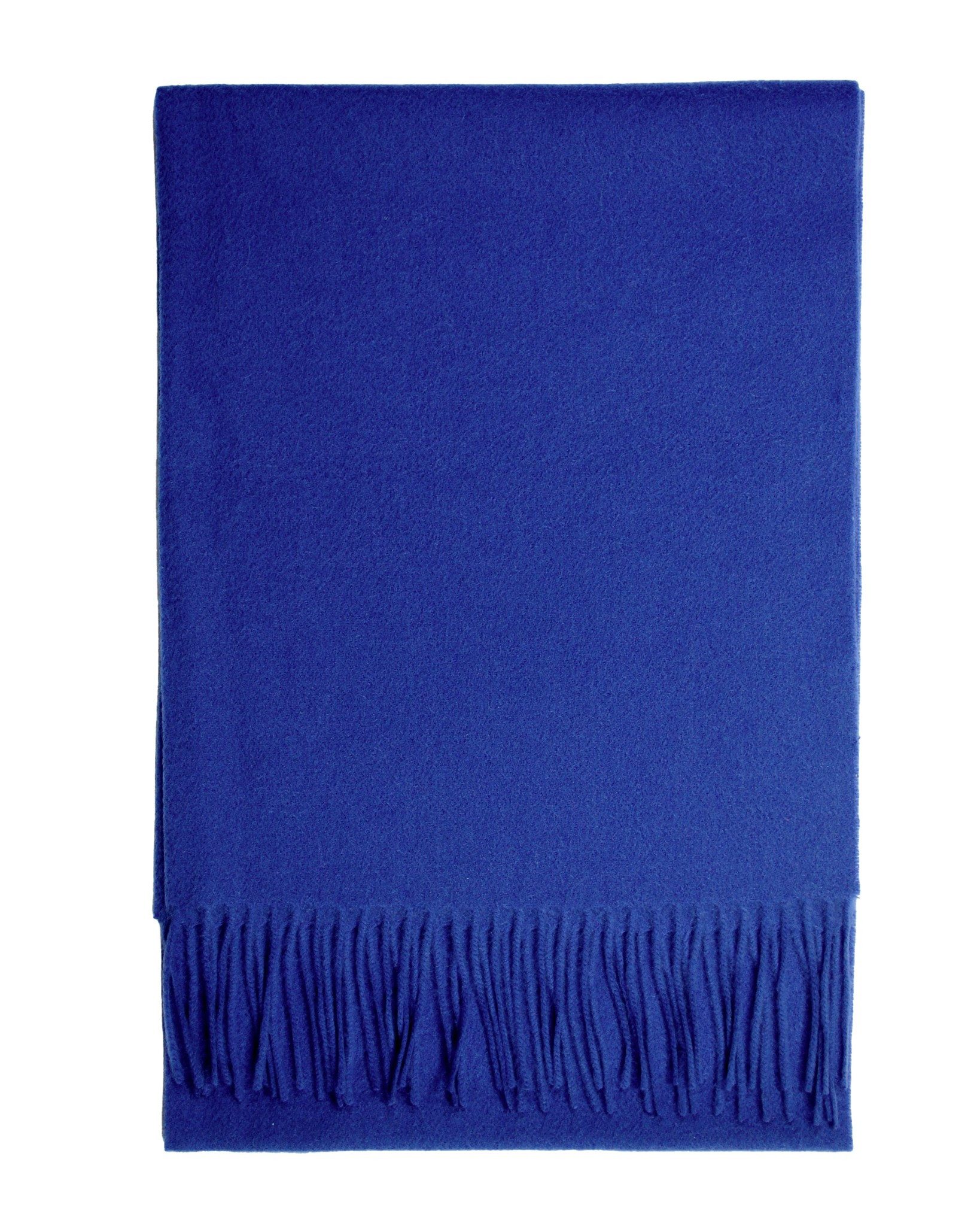 MayTree Kaschmirschal Unisex, 180 x 30cm, mit Fransen, einfarbig Jeansblau, (Stück, 1-St), 100% Kaschmir