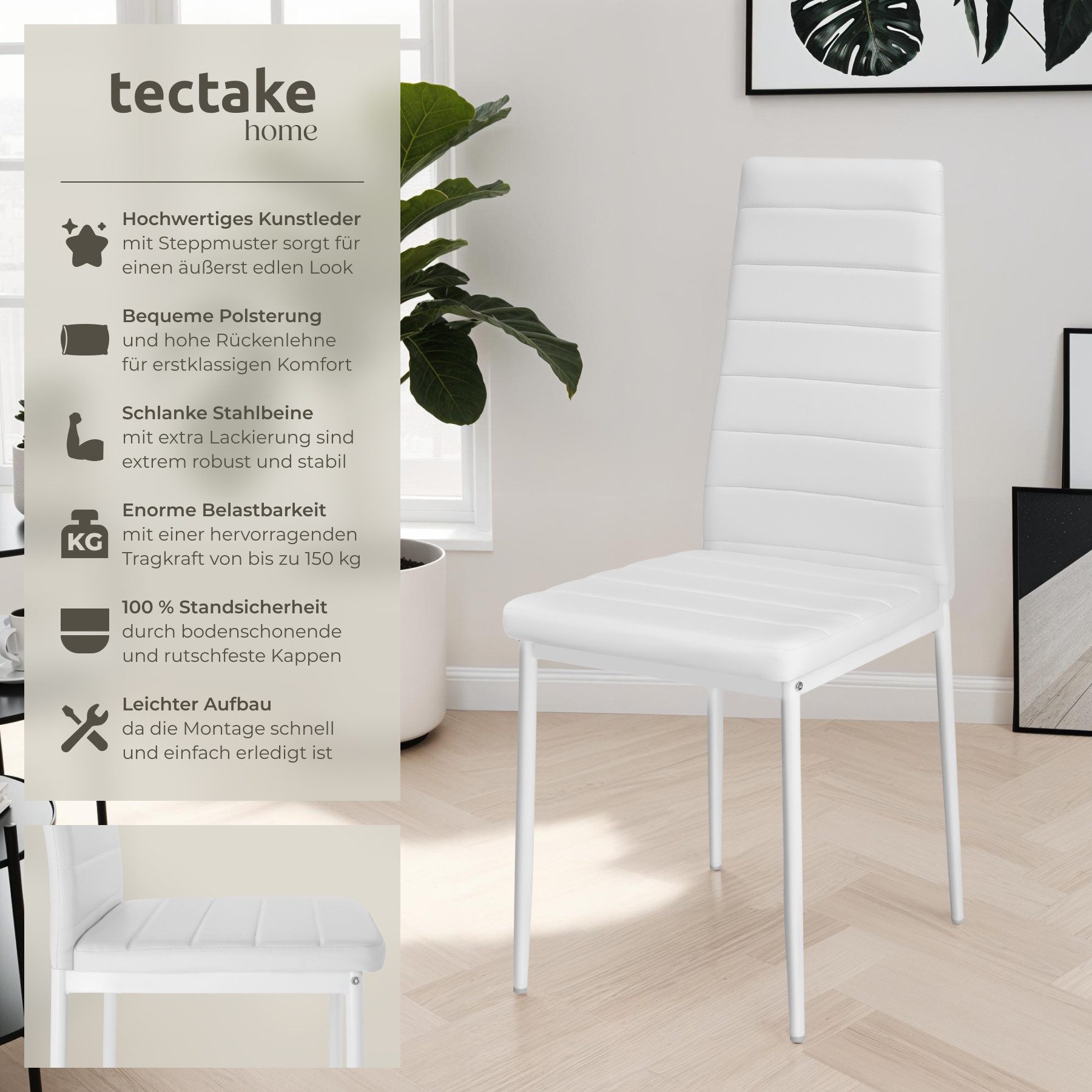 tectake Esszimmerstuhl Set Esszimmerstuhl (Set, 4 günstig online kaufen