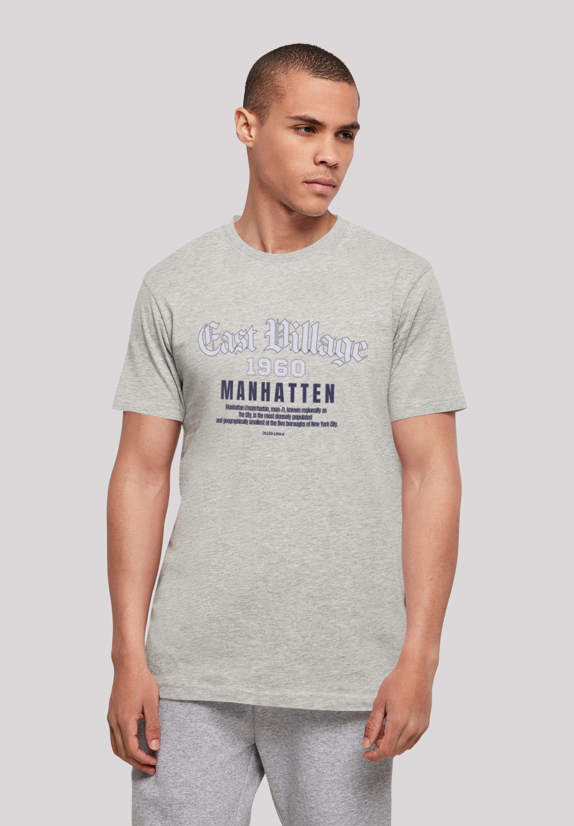 East Village heather Manhatten F4NT4STIC T-Shirt grey Print TEE UNISEX