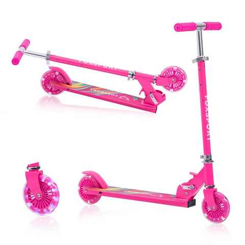 Seven Comfort Cityroller Leichter faltbarer Kinderroller, 4,00 km/h, (Set, mit Schutzblechen), klappbar&höhenverstellbar Scooter 4.7 Zoll Räder Maximale 50 kg