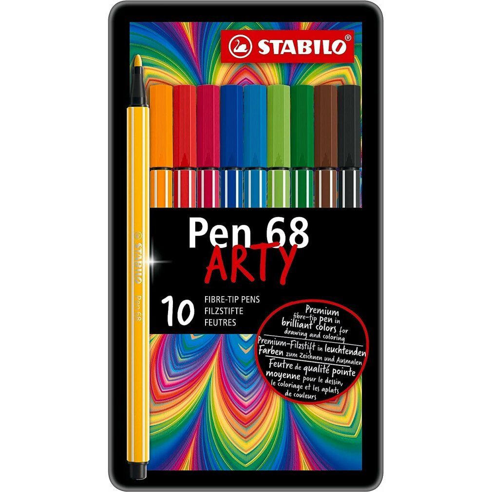 STABILO Marker Fasermaler -Pen 68 10er Blechetui