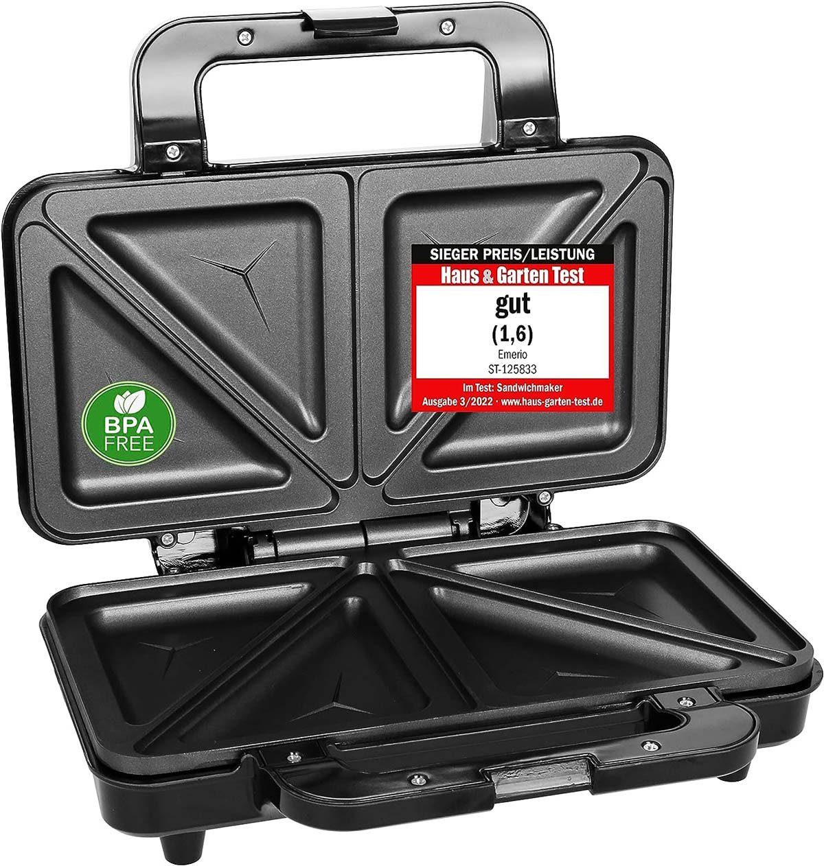 Emerio Sandwichmaker ‎ST-125833 Design Sandwich-Toaster, Edelstahl, 900 W