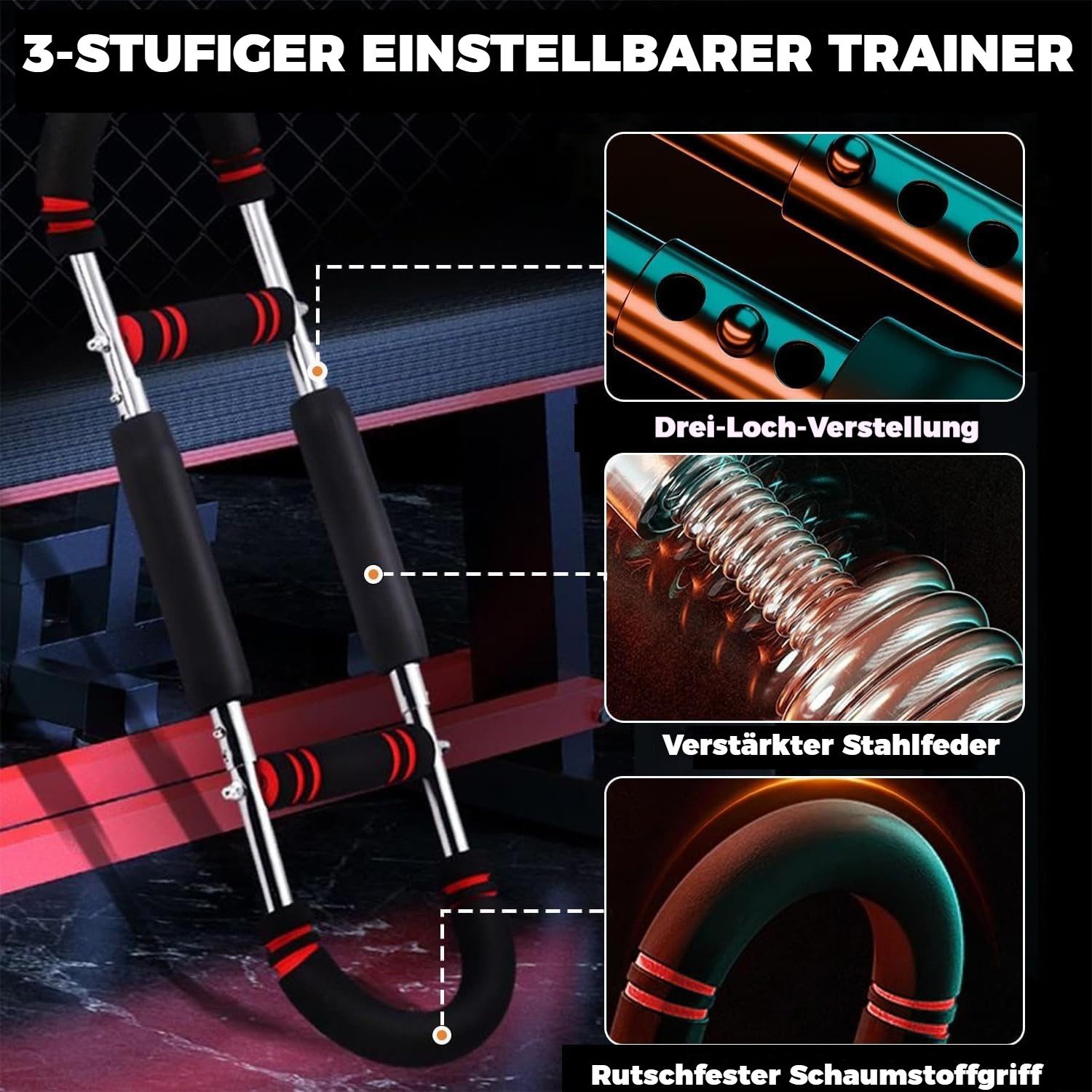 BlingBin Multitrainer Verstellbarer U-förmiger Multifunktions-Brusttrainer, (1 Stück, 1-St., 30‑50 kg Verstellbar), für Arm- und Brusttraining, tragbarer Expander für Heimtraining