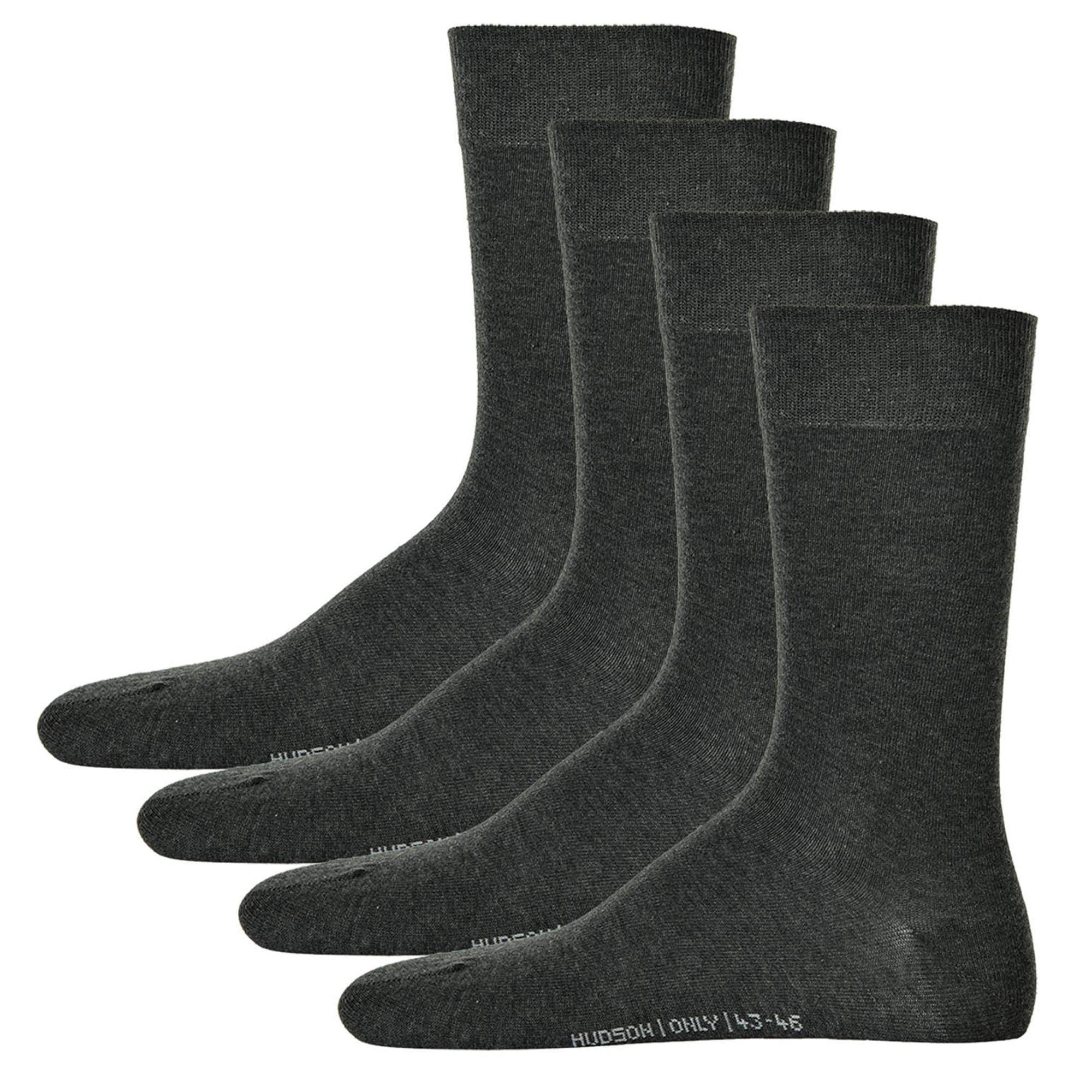 Hudson Kurzsocken 4 4-Pack, Grau Only - Herren Melange Strumpf Paar Socken