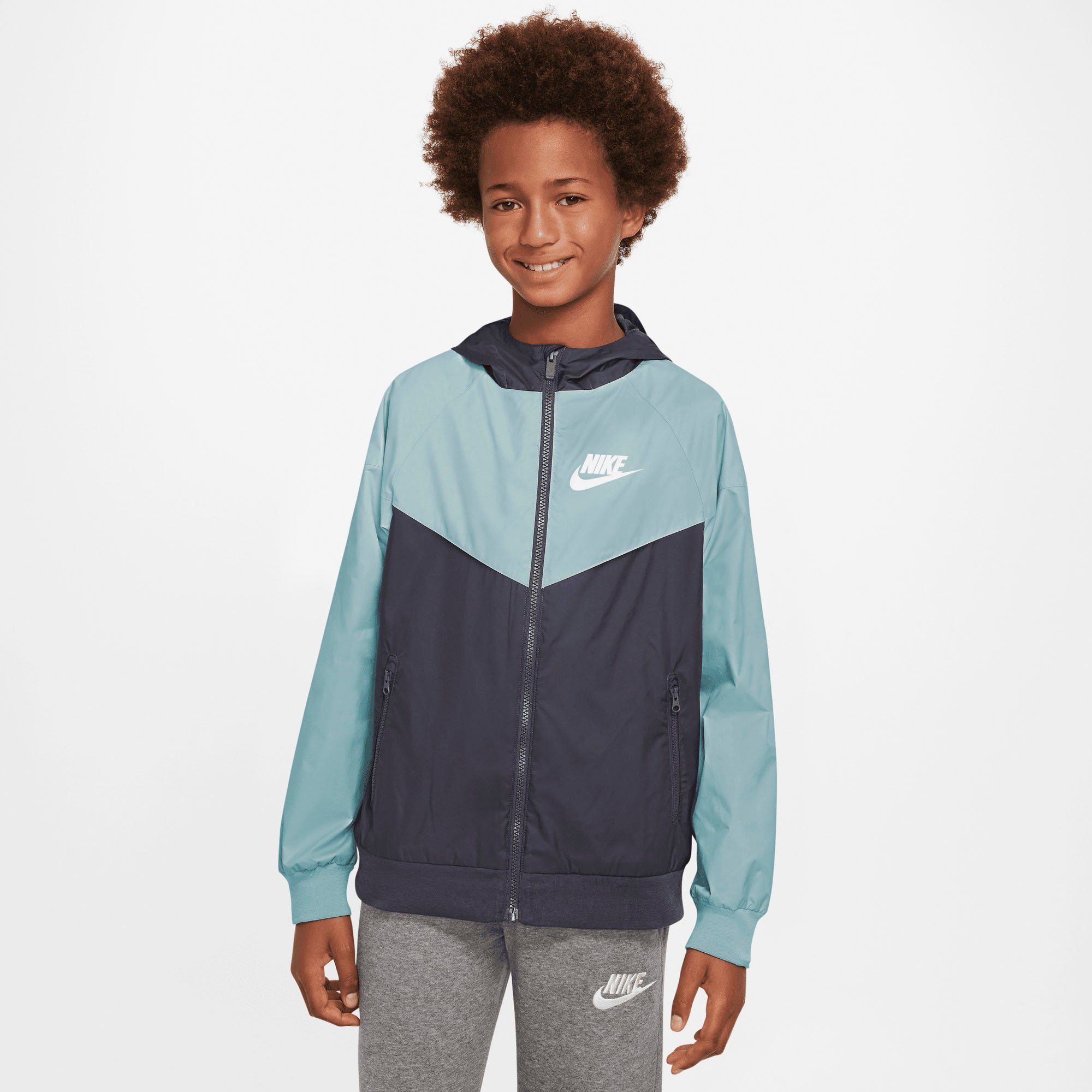 100% Qualität Nike Sportswear Big Windrunner (Boys) Jacket Sweatjacke Kids' grau