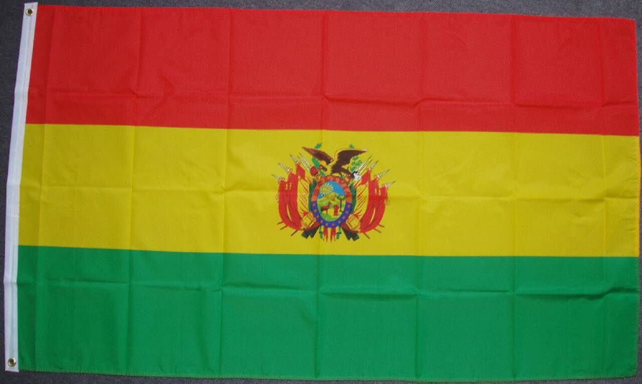 flaggenmeer Flagge Bolivien mit Wappen 80 g/m² | Fahnen