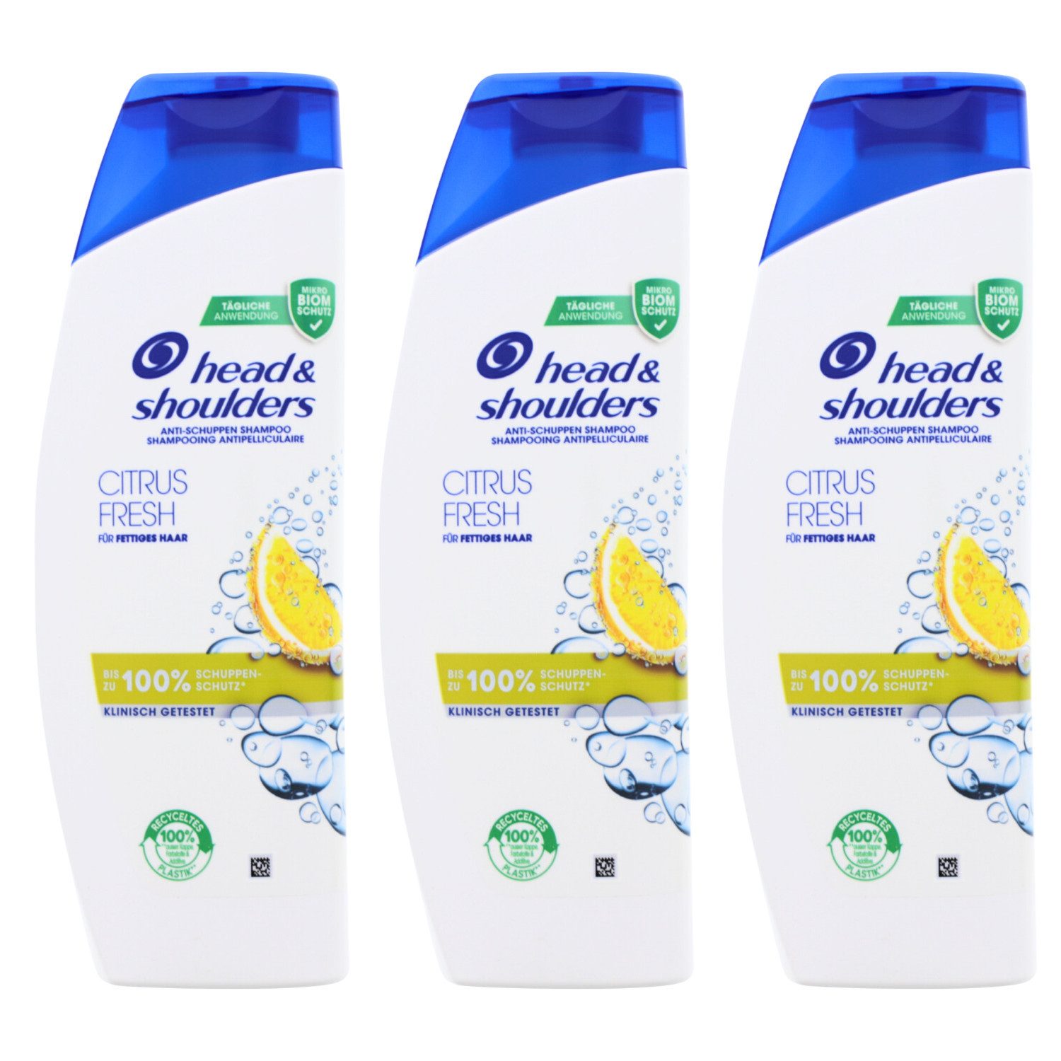 Haarshampoo 3 x Head & Shoulders Citrus Fresh Anti Schuppen Shampoo Fettiges Haar