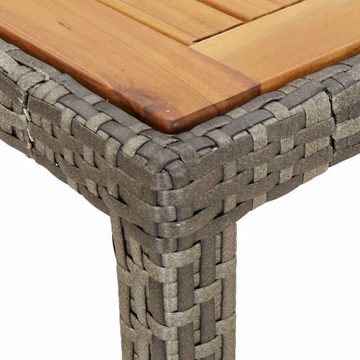 vidaXL Gartentisch Gartentisch 90x90x75 cm Poly Rattan und Akazienholz Grau (1-St)