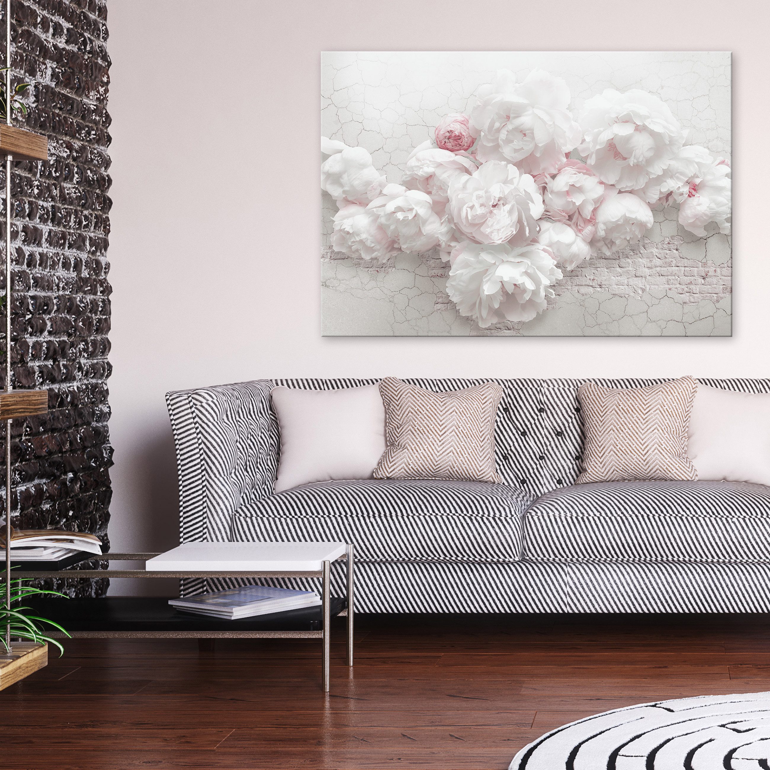 Wallarena Leinwandbild Blumen Abstrakt Pfingstrosen Modern Wandbilder Wand günstig online kaufen