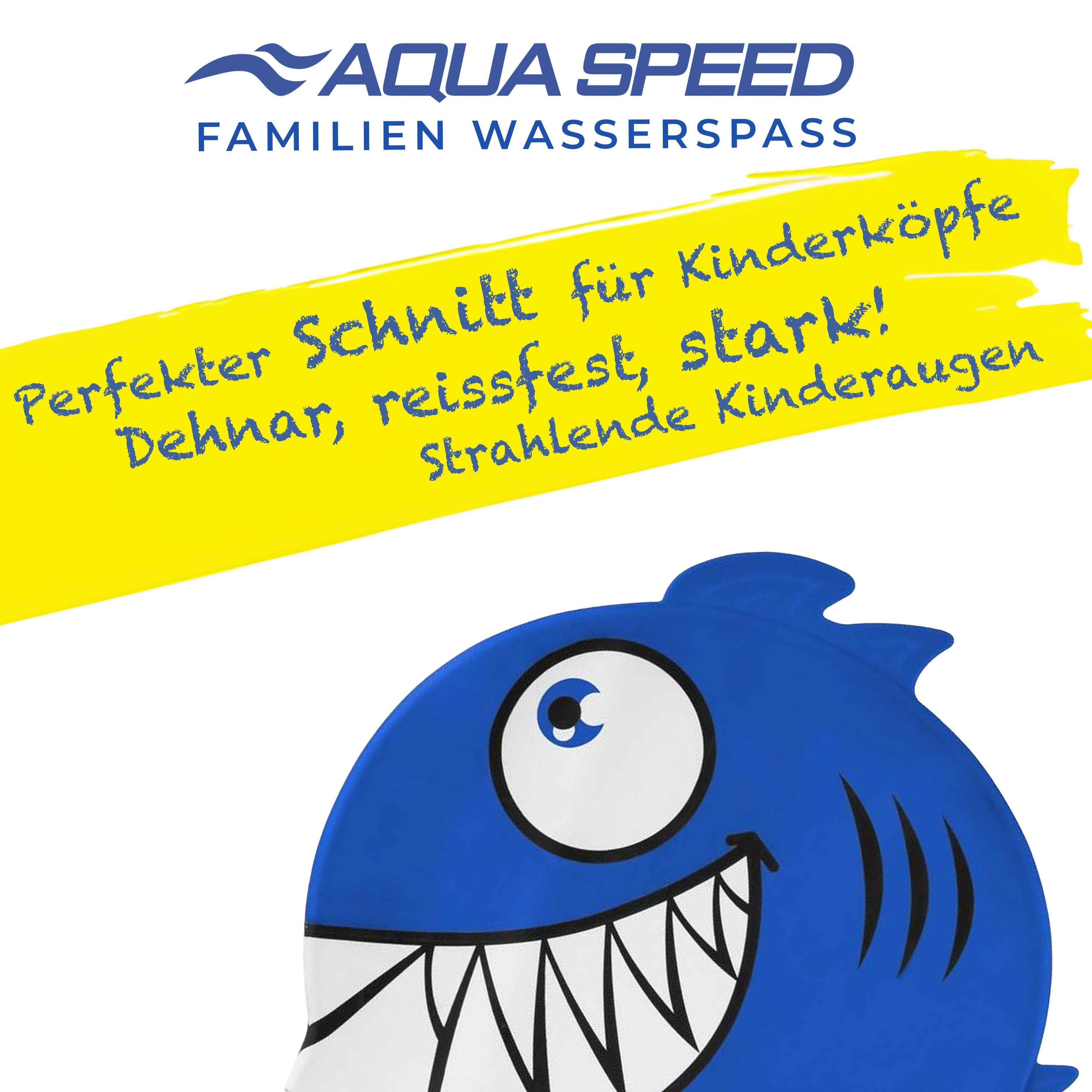 Aqua Speed Badekappe Lustige Kinder-Badehaube 3D-Schwimmhaube mit Flossen & Spaß (Perfekter Sitz & flexibles Silikon – Komfort für kleine Schwimmer), Silikonmaterial – dehnbar, langlebig & sanft zur empfindlichen Haut