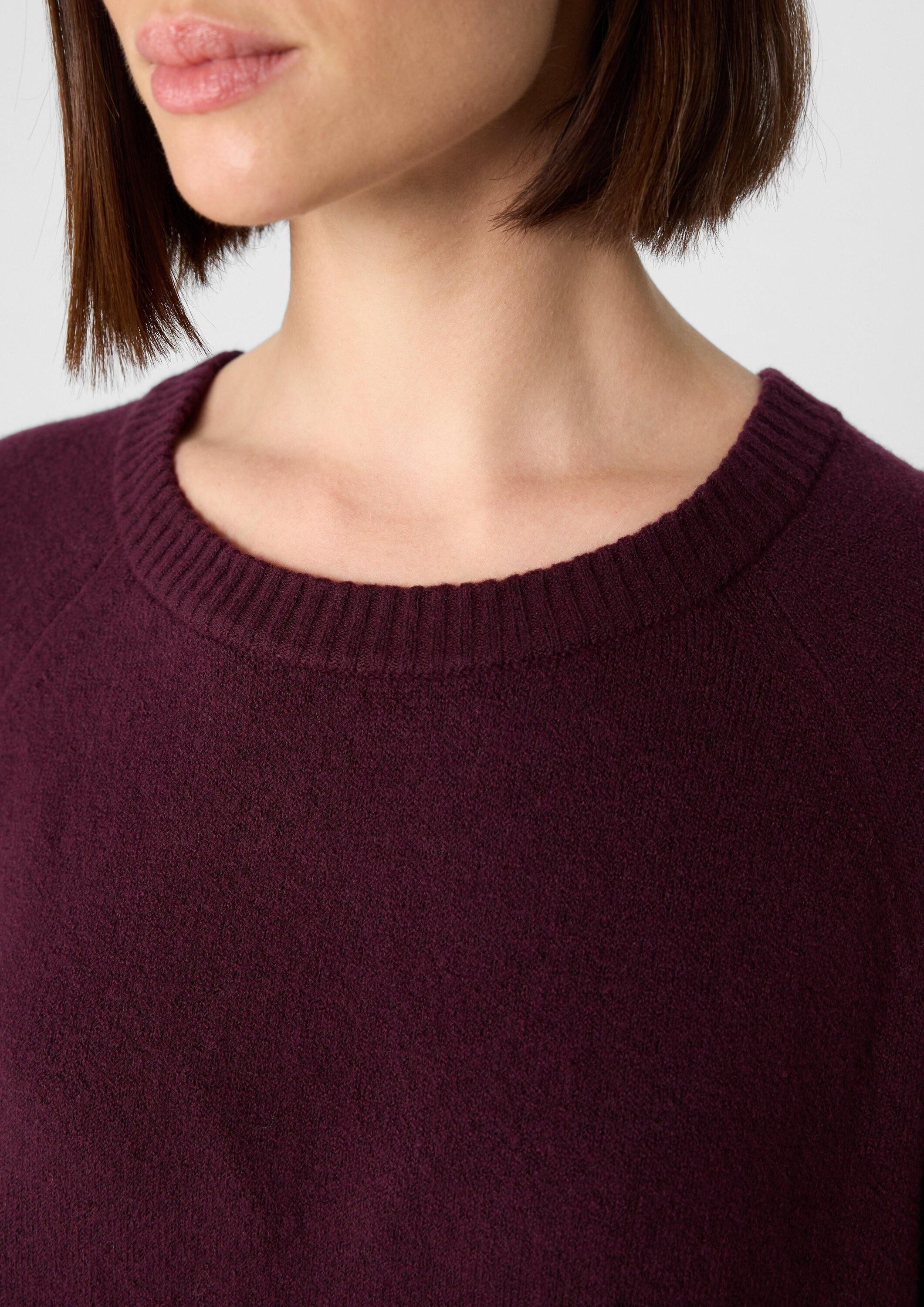 comma Kurzarmpullover Strickpullover Kurzarmpullover im Relaxed Fit