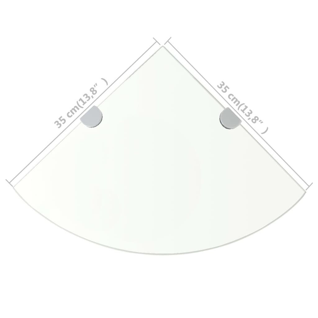 vidaXL Regal Eckregal mit verchromten x Transparent cm 35 35 Halterungen Glas