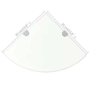 vidaXL Regal Eckregal mit verchromten Halterungen Glas Transparent 35 x 35 cm