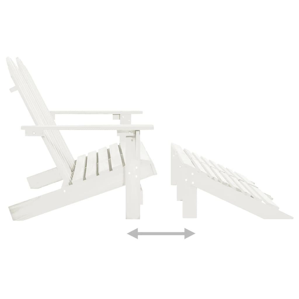 vidaXL Gartenstuhl 2-Sitzer Weiß mit Weiß Tannenholz Fußstütze Adirondack-Gartenbank (1 Weiß | St)