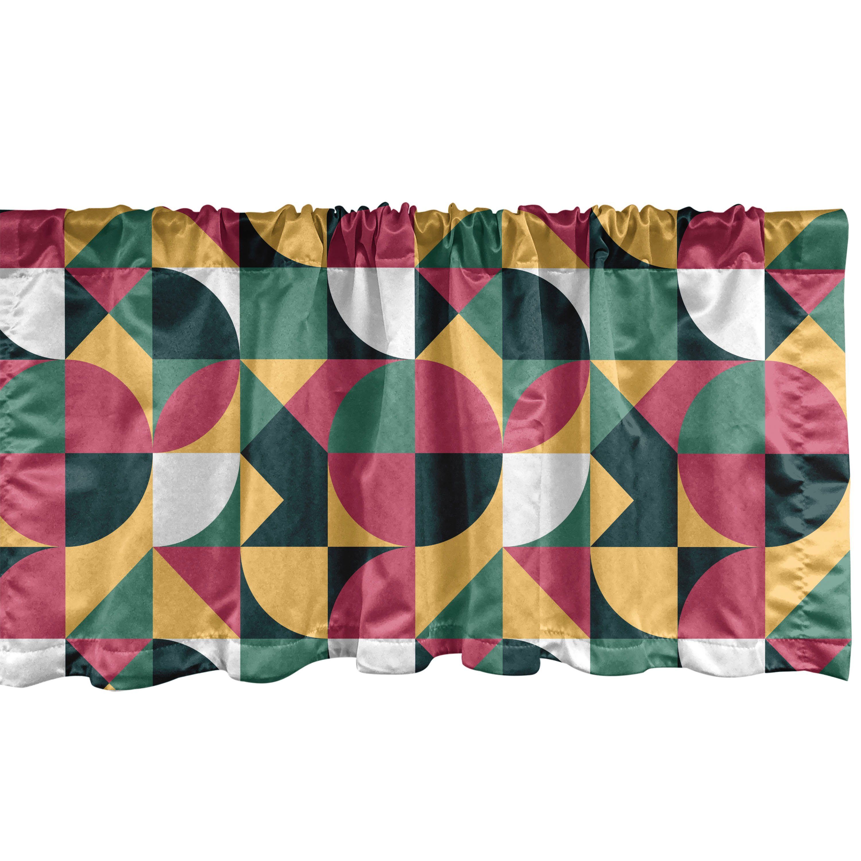 Scheibengardine Vorhang Volant Küche Kreise Geometrisch Microfaser, Dekor mit mit Triangles für Schlafzimmer Abakuhaus, Stangentasche