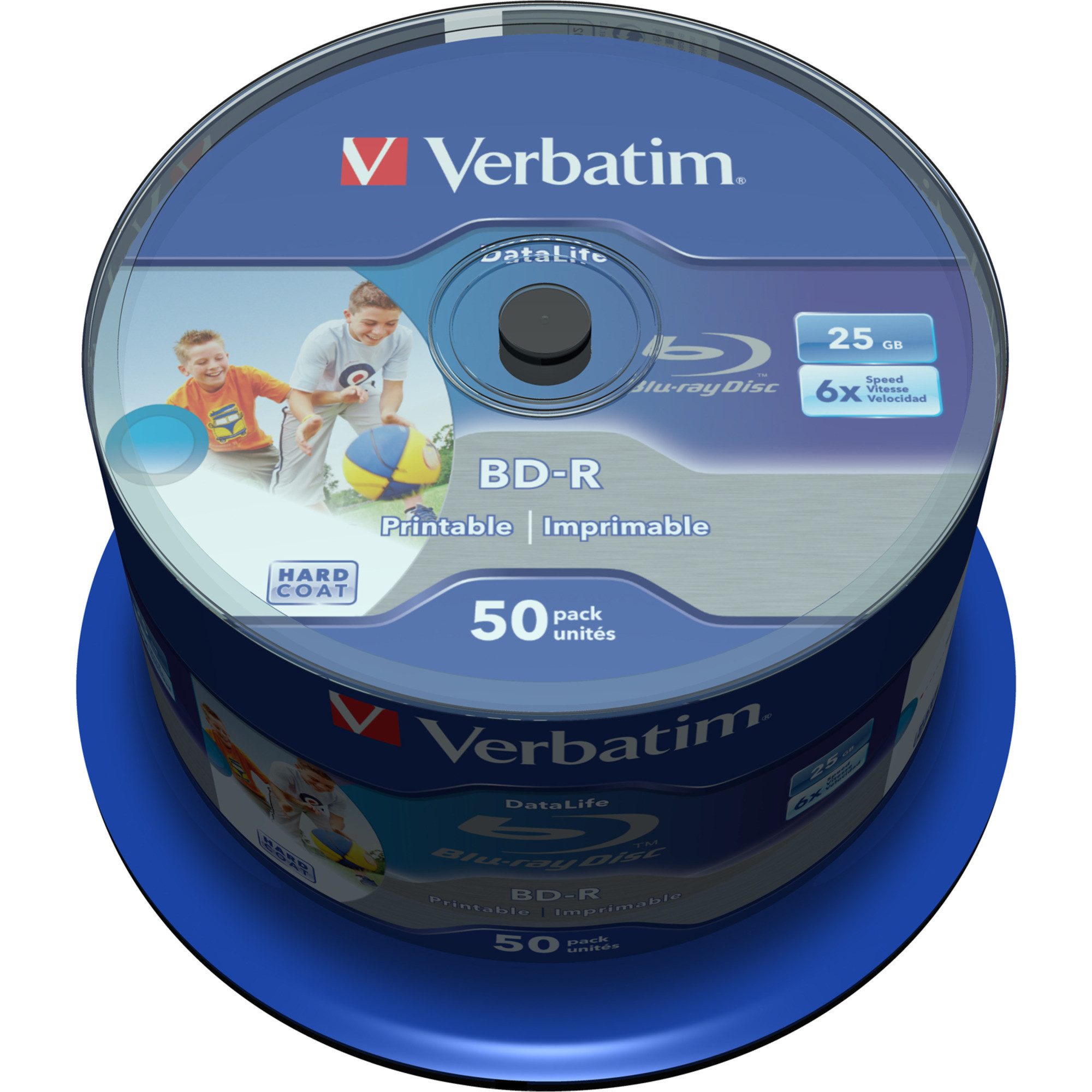 Verbatim Blu-ray-Rohling Verbatim BD-R 25GB, Blu-ray-Rohlinge, (6fach, 50