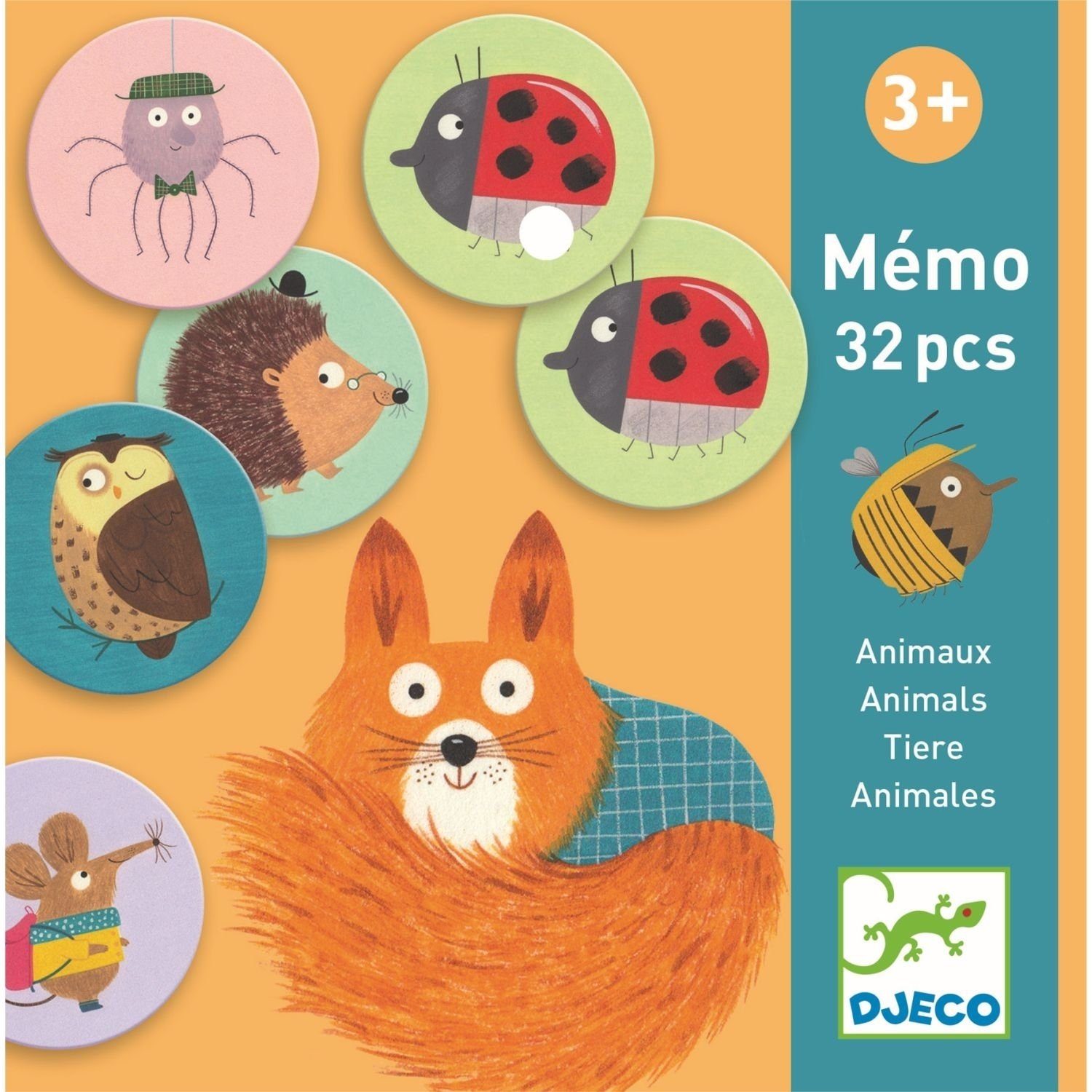DJECO Spiel DJ08116 Lernspiel: Memo Tiere