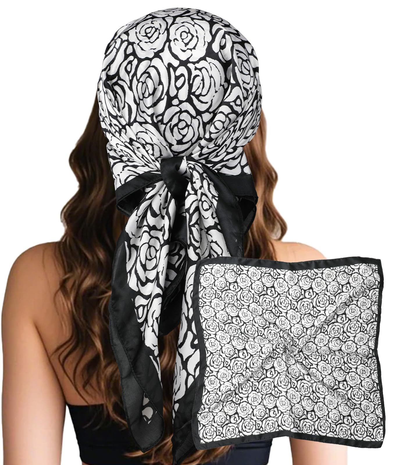 Zaewry Seidentuch Damen Seide Gefühl Schal Halstuch Schal Frauen Scarf Bandana, (1-St), Taschentuch Ansatz Handgelenk
