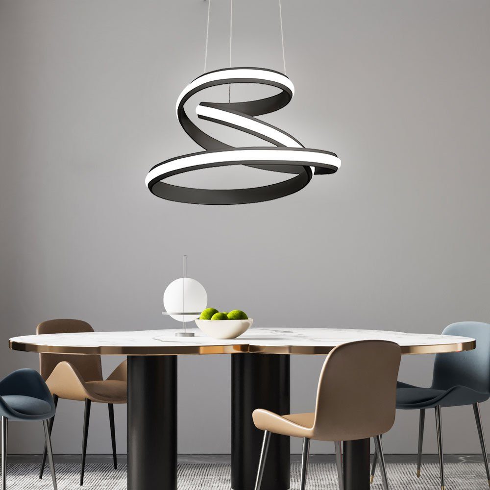 WOFI LED Pendelleuchte, LED-Leuchtmittel fest verbaut, Warmweiß, Lampen Deckenlampen Wohnzimmer hängend Esstischlampe Modern schwarz