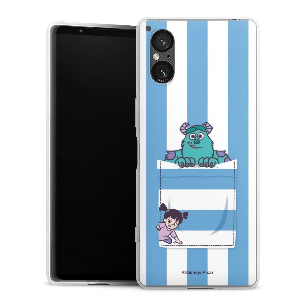 DeinDesign Handyhülle Disney Pixar Die Monster AG Fanartikel Monster AG Striped Pattern, Sony Xperia 5 V Silikon Hülle Bumper Case Handy Schutzhülle