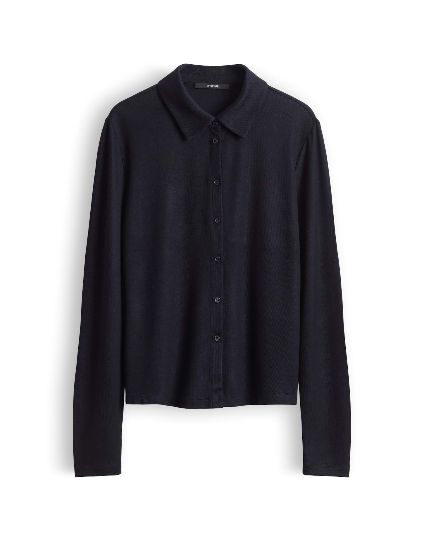someday Langarmshirt Kiresi soft aus weichem Jersey Knopfleiste für einen modernen, komfortablen Look