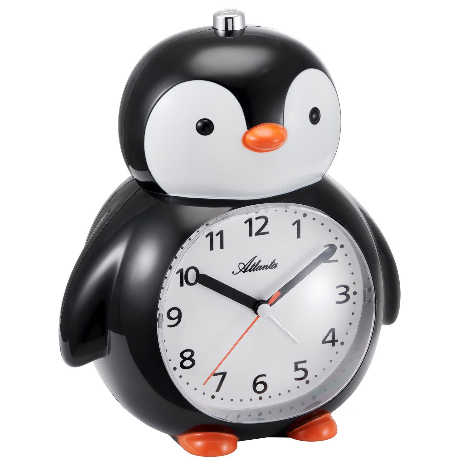 Atlanta Quarzwecker Kindermit Leisegang Pinguin Schwarz/Weiß