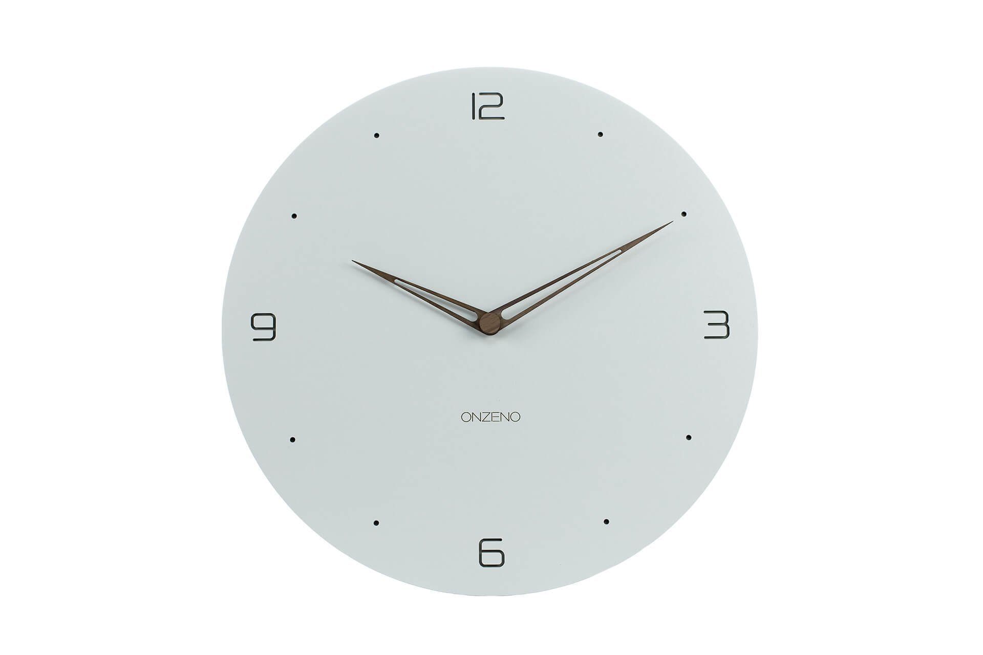 ONZENO Wanduhr THE CANDID. 38x38x0.5 cm (handgefertigte Design-Uhr)