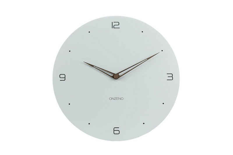 ONZENO Wanduhr THE CANDID. 38x38x0.5 cm (handgefertigte Design-Uhr)