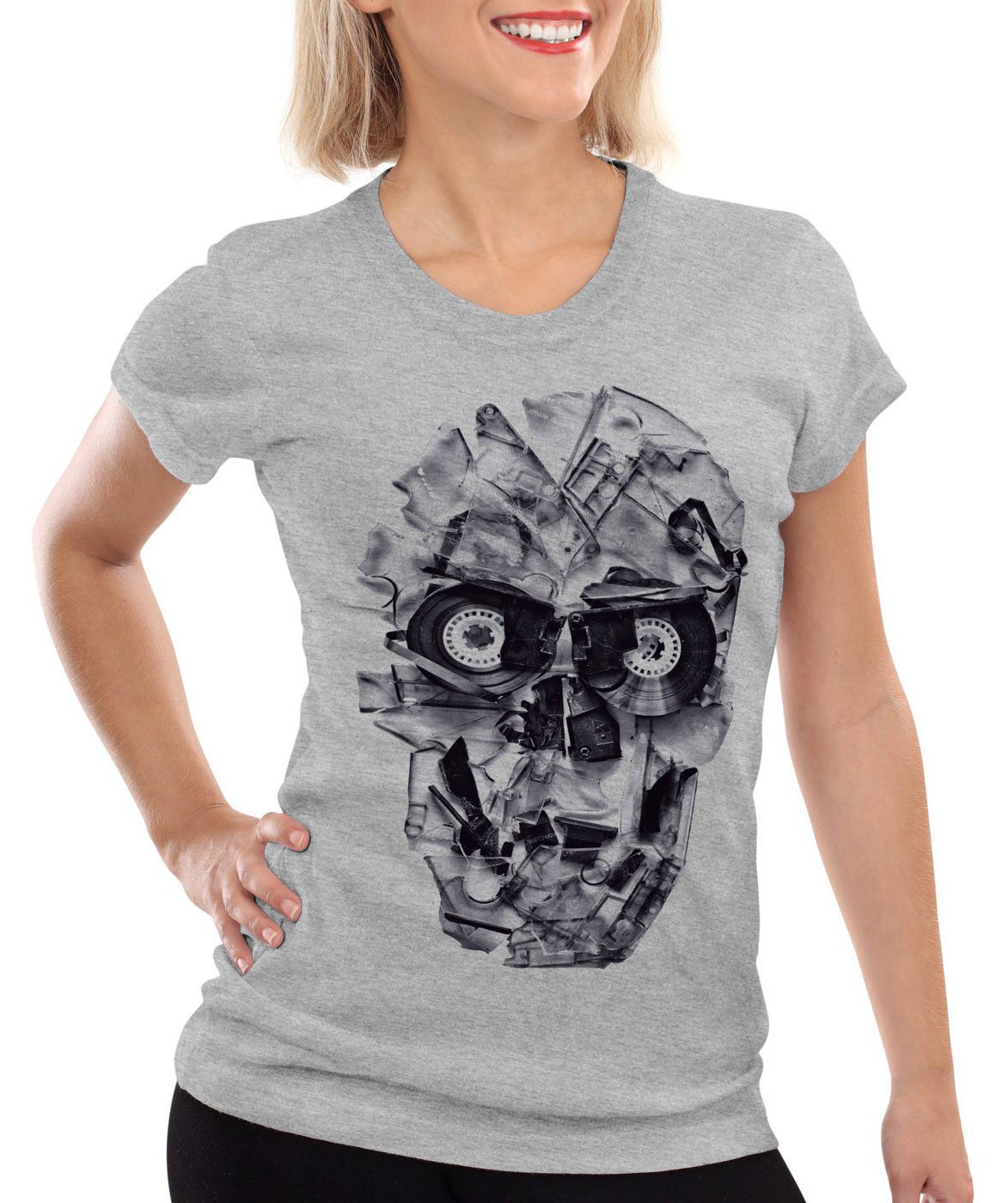 style3 T-Shirt DJ Totenkopf tape kassette günstig online kaufen