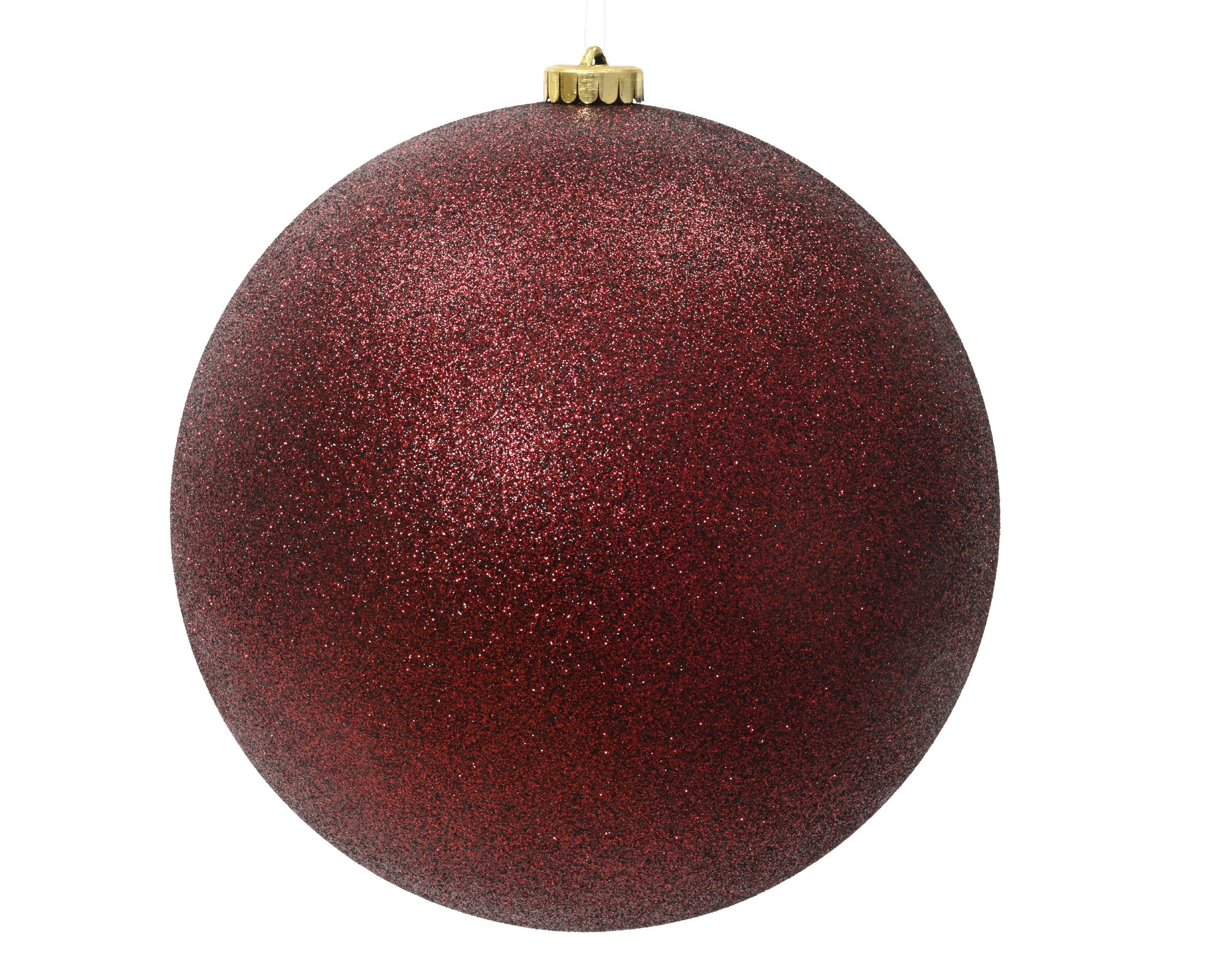 Kaemingk Weihnachtsbaumkugel, Weihnachtskugel Kunststoff 20cm Glitzer 1 Stück - Ochsenblut